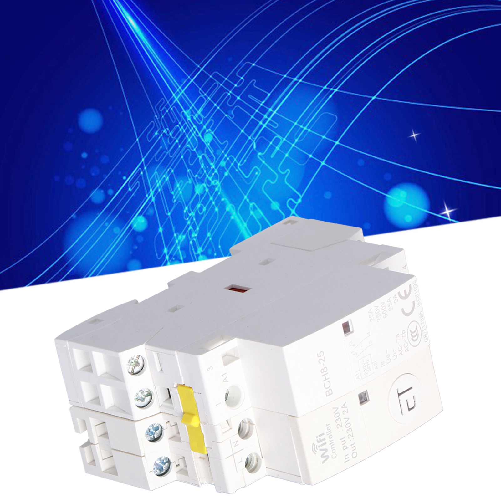 Wlan-steuerschütz, 2 Schließer, Für Den Heimgebrauch, Niederspannungsschütz Für Die Fernsteuerung Von Hausautomationssystemen, Ac 230 V, 25 A