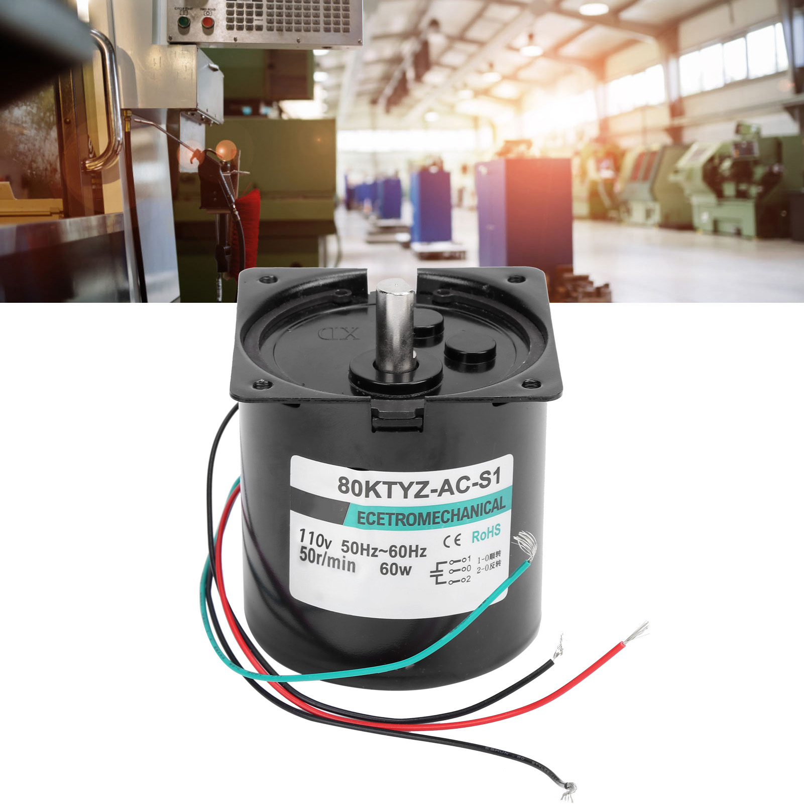 Xd80ktyz Wechselstrom-synchronmotor + Kondensator + Halterung, 60 W Permanentmagnet, Bidirektional, Hohes Drehmoment Und Niedrige Drehzahl, Exzenterwellen-mikromotor, 50 U/min, 110 V Wechselstrom
