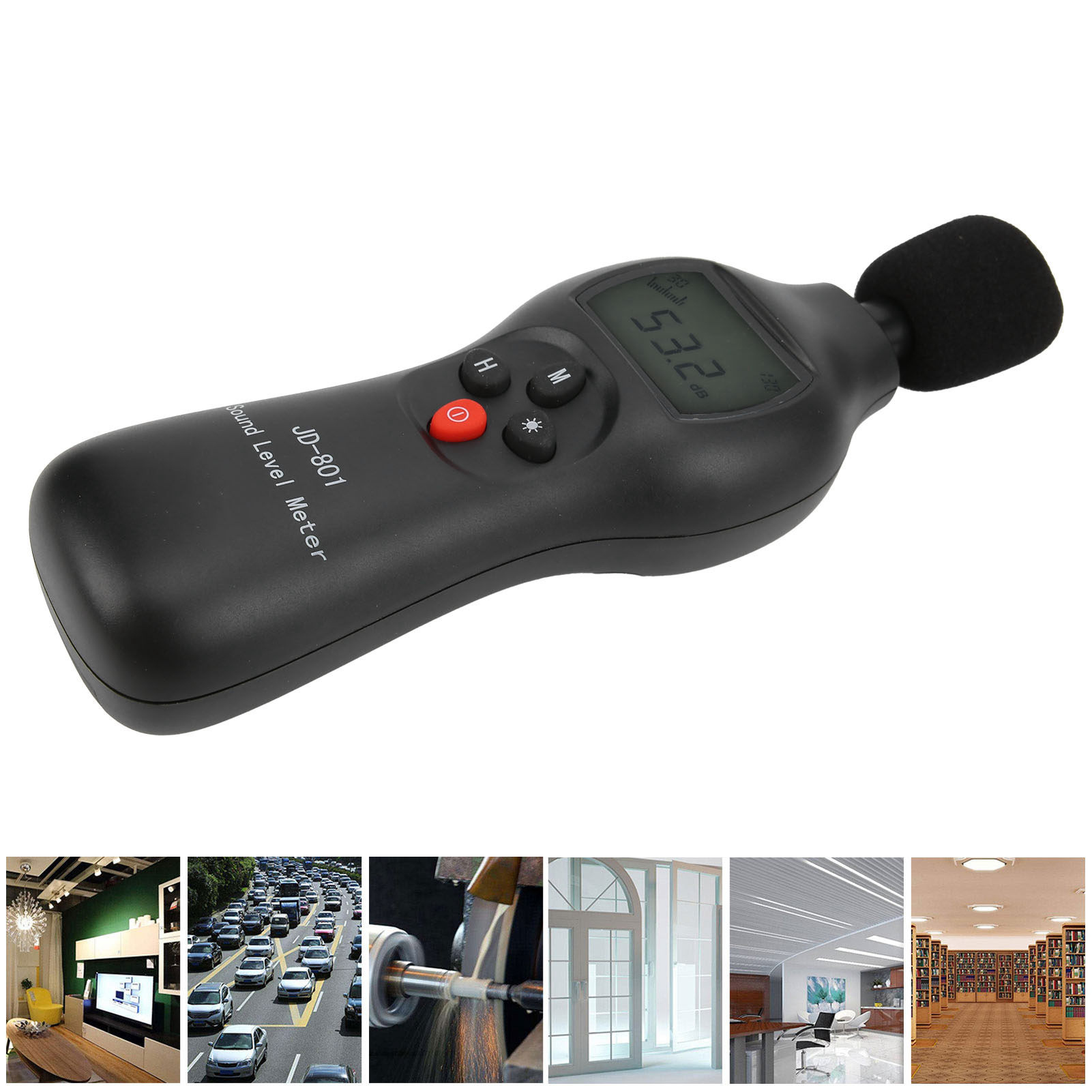 Digitaler Geräuschdetektor, Schallpegelmessgerät, Schallpegelmesser, Messinstrument, Lcd-schallpegelmesser