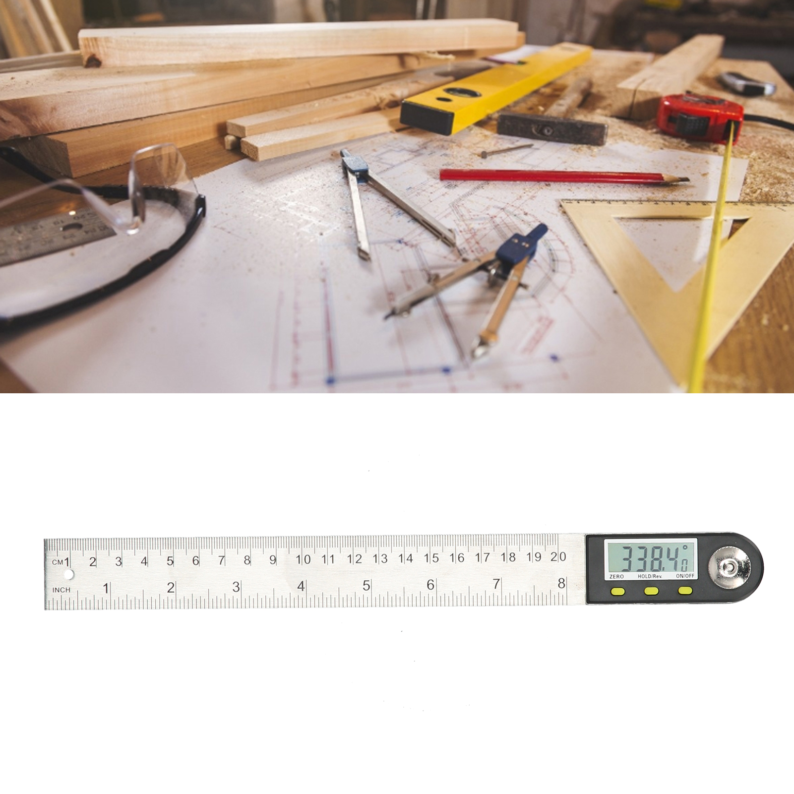 Pd290 Digitaler Winkelmesser, Elektronischer Winkelmesser, Winkelmesser Für Die Holzbearbeitung, 0–200 Mm