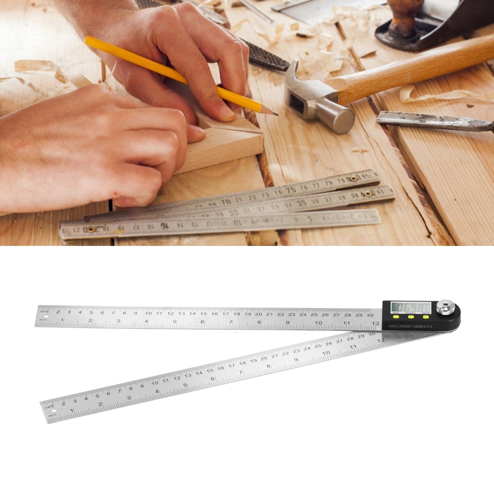 Pd290 Digitaler Winkelmesser, Elektronischer Winkelmesser, Winkelmesser Für Die Holzbearbeitung, 0–300 Mm