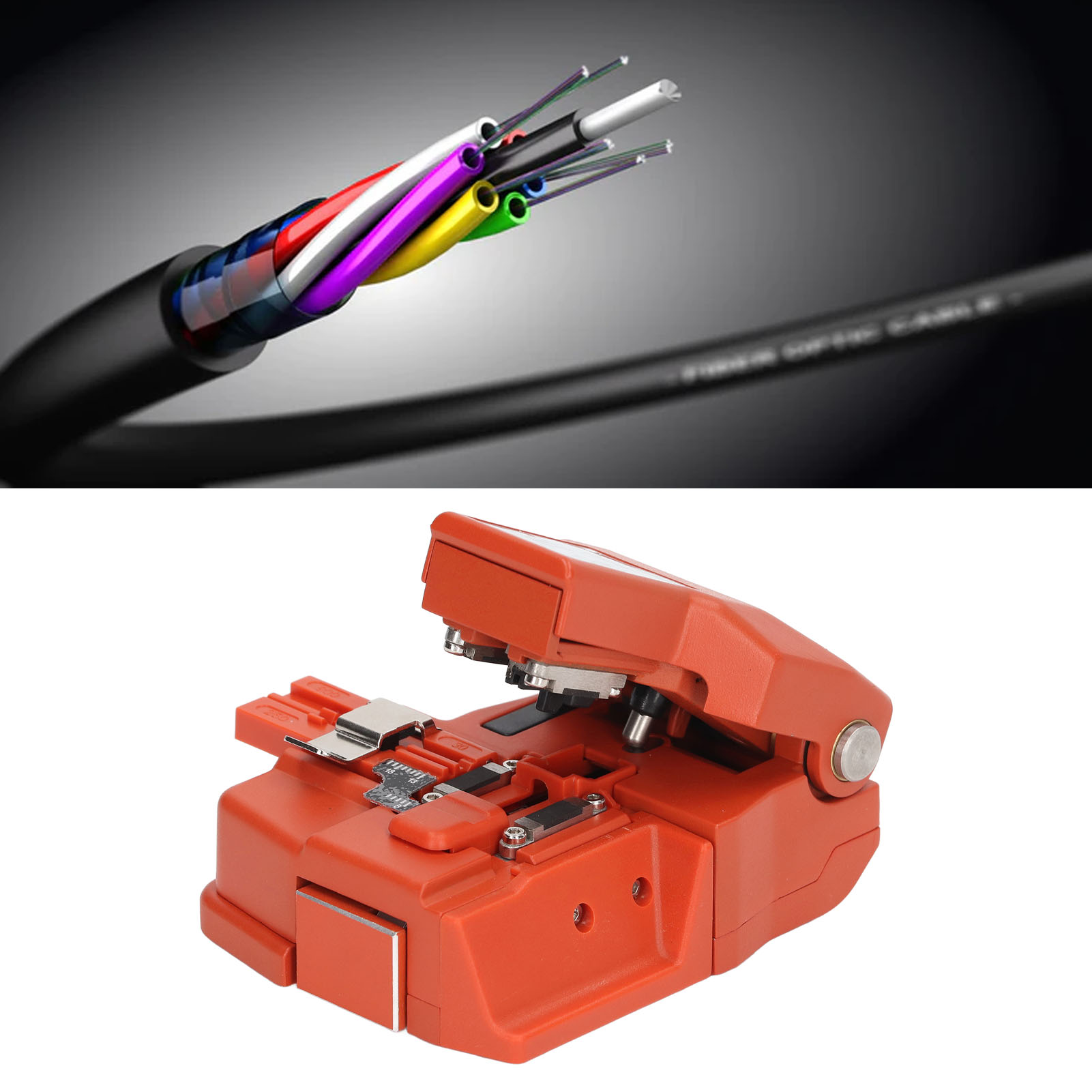 Hochpräzisions-glasfaserschneider Skl-30 (kaltspleißen/thermofusion) - Schneidet Blanke Fasern, Drop-kabel, Patchkabel Und Optische Kabel (orange)