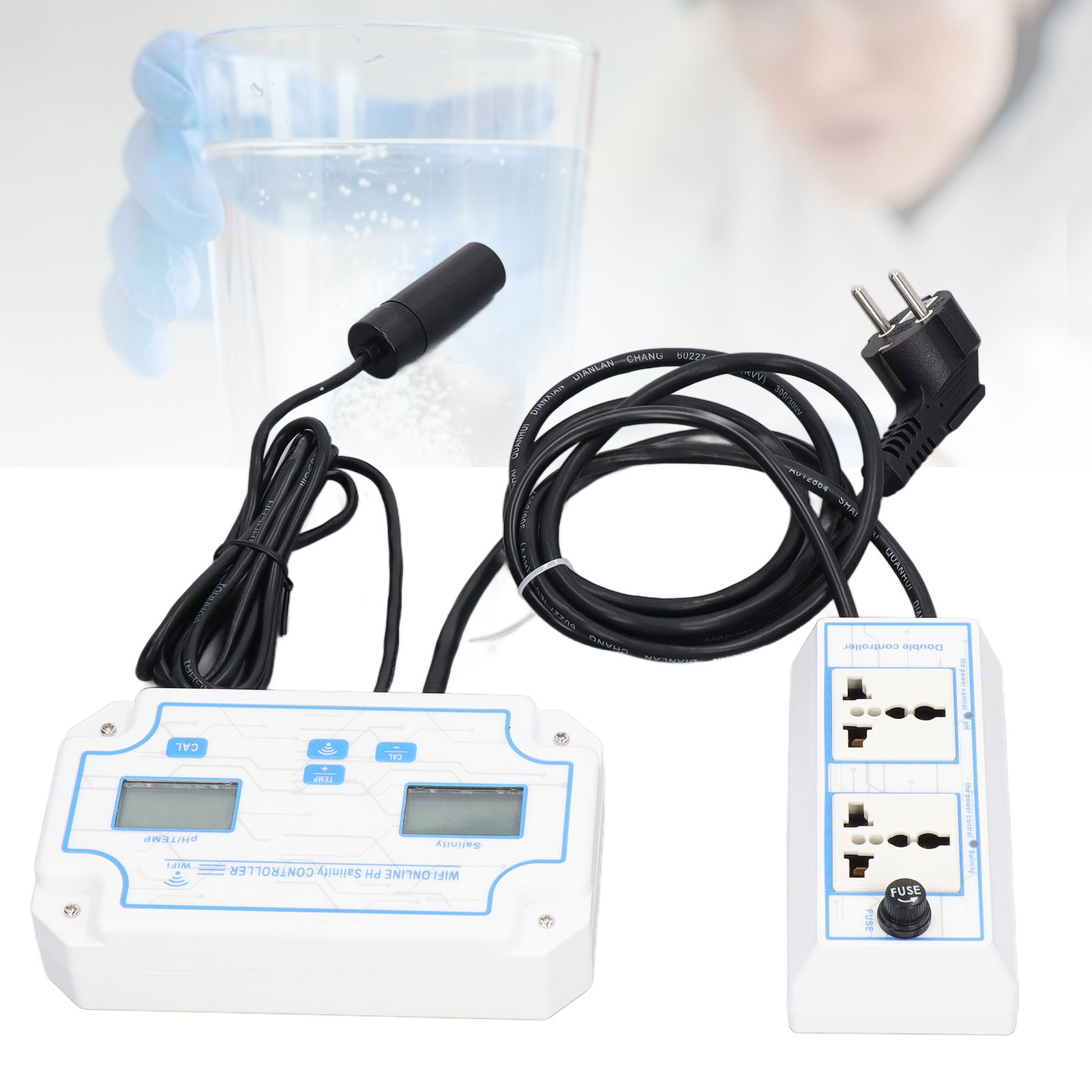 Ph/salt-w2825 Tragbarer All-in-one-wlan-wasserqualitätsmonitor Ph/salt (salzgehalt, Ph-wert Und Temperatur) – Europäischer Standard 230 V