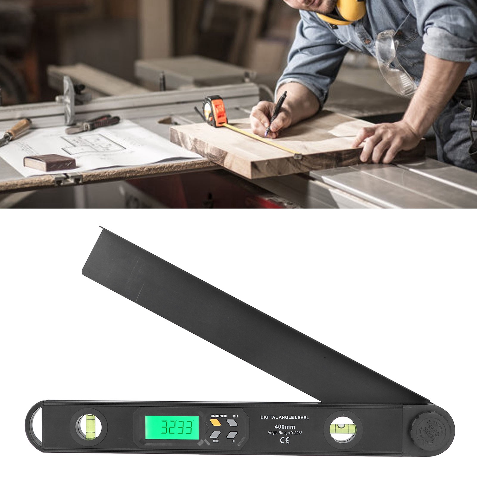 Winkelmesser Aus Aluminiumlegierung, Digitaler Winkelmesser, Elektronische Wasserwaage, Schwarz