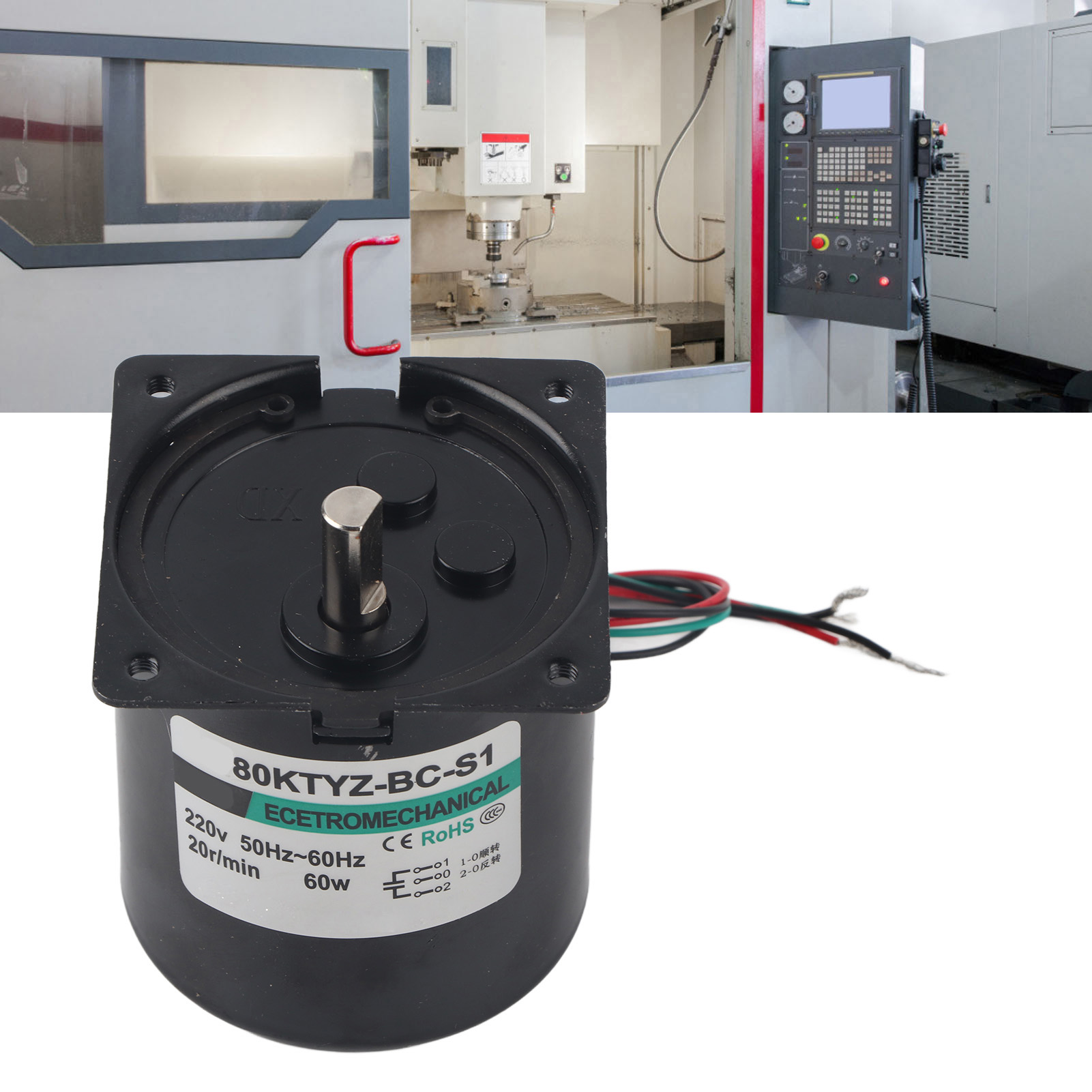 Xd80ktyz Wechselstrom-synchronmotor Mit Kondensator, 60 W Permanentmagnet, Bidirektional, Hohes Drehmoment Und Niedrige Drehzahl, Exzenterwellen-mikromotor, 20 U/min, 220 V Wechselstrom