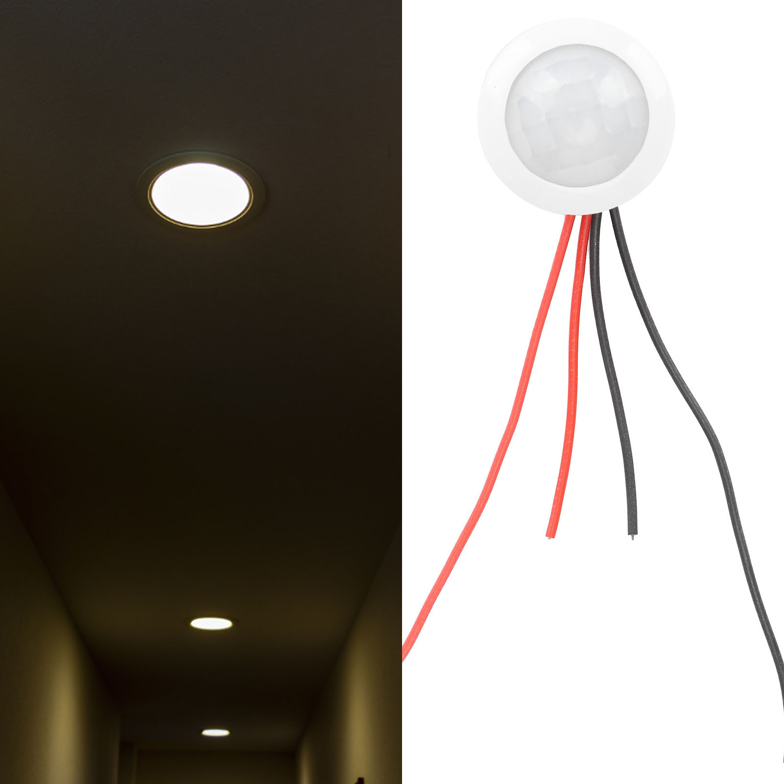 Kabelgebundener 12v/24v Dc Infrarotsensor Für 18w Einbau-deckenleuchte/spot Mit Infrarot-präsenzmelderschalter