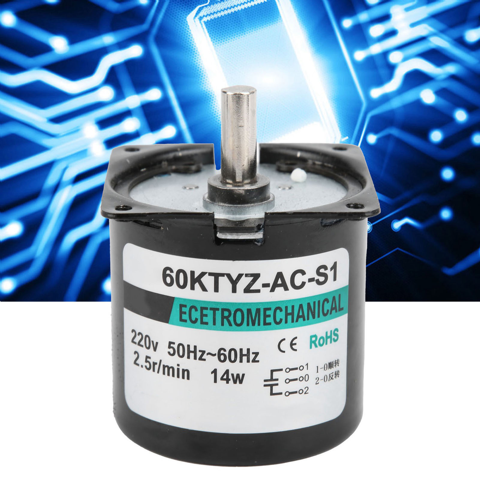 Xd60ktyz 14-w-wechselstrom-synchronmotor, Langsam Laufender Permanentmagnetmotor, Hohes Drehmoment, Bidirektionaler Mikromotor Mit Exzenterwelle, 2,5 U/min, 220 V Wechselstrom