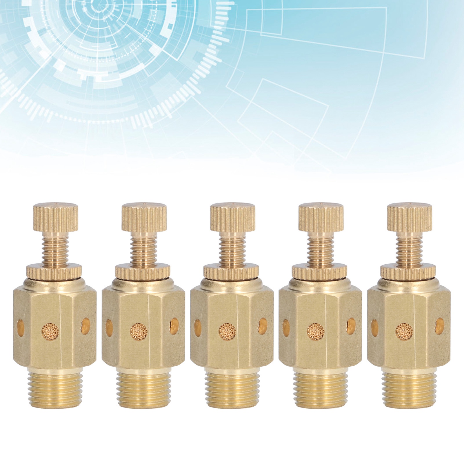 Pneumatischer Schalldämpfer Psc-01 Mit Einstellbarem Durchfluss Und Schnellverschluss (5er-packung)