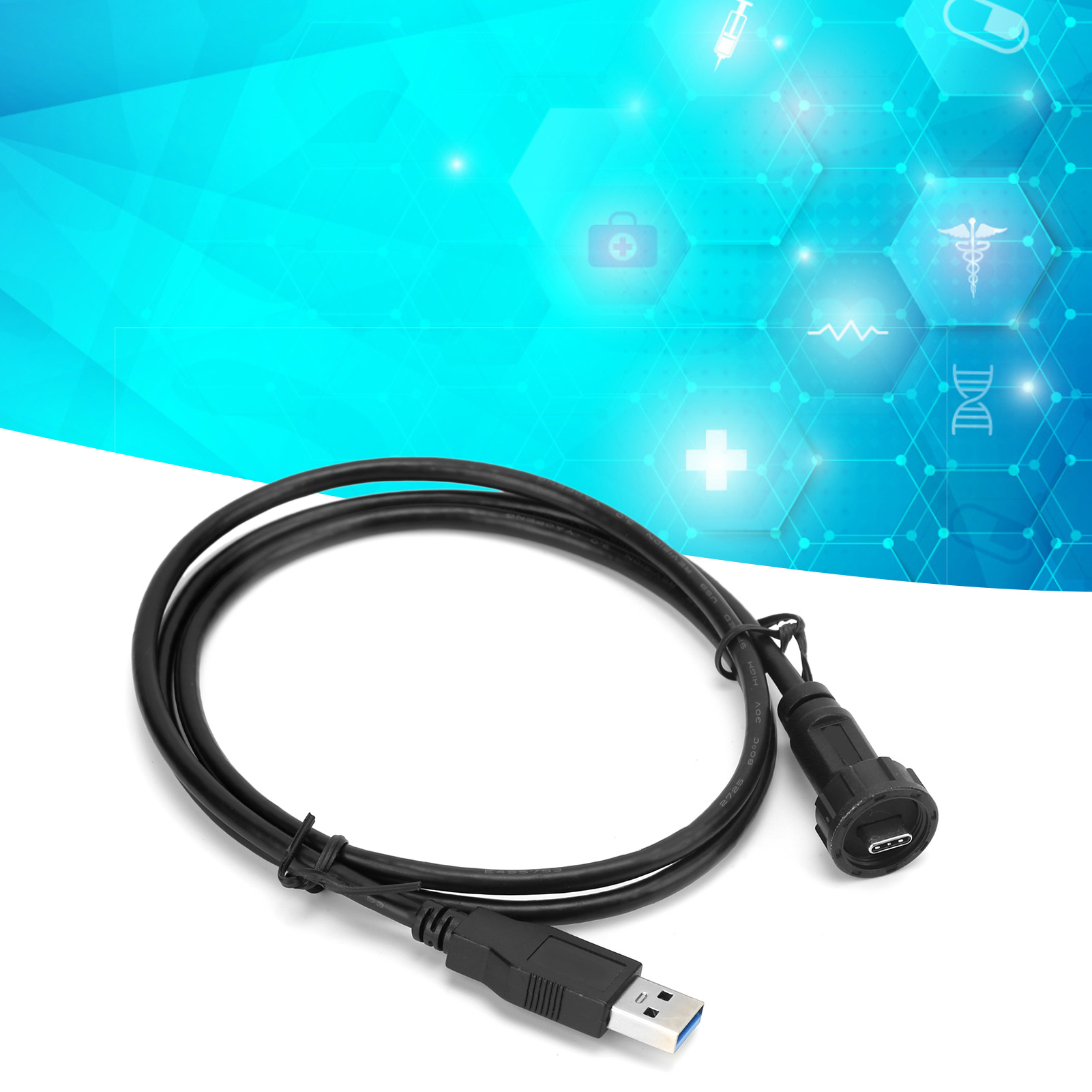 Wasserdichter Usb-anschluss E10tpc-ta-m/u3-am, Typ C Stecker/usb 3.0 Stecker, Mit 1 M Kabel.