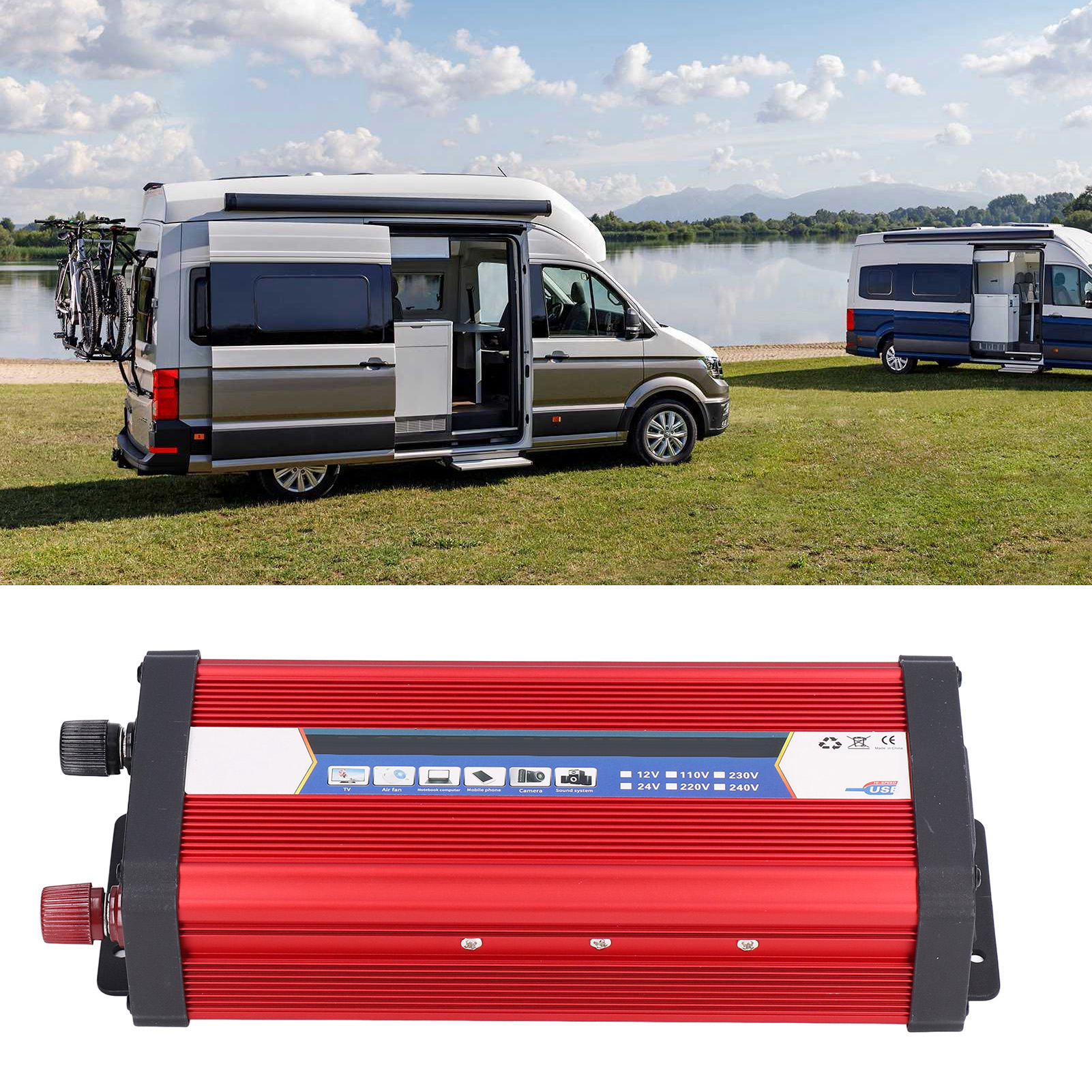 4000-w-wechselrichter, Kfz-wechselrichter, Solar-wechselrichter, Kfz-stromwandler, 24 V Auf 220 V