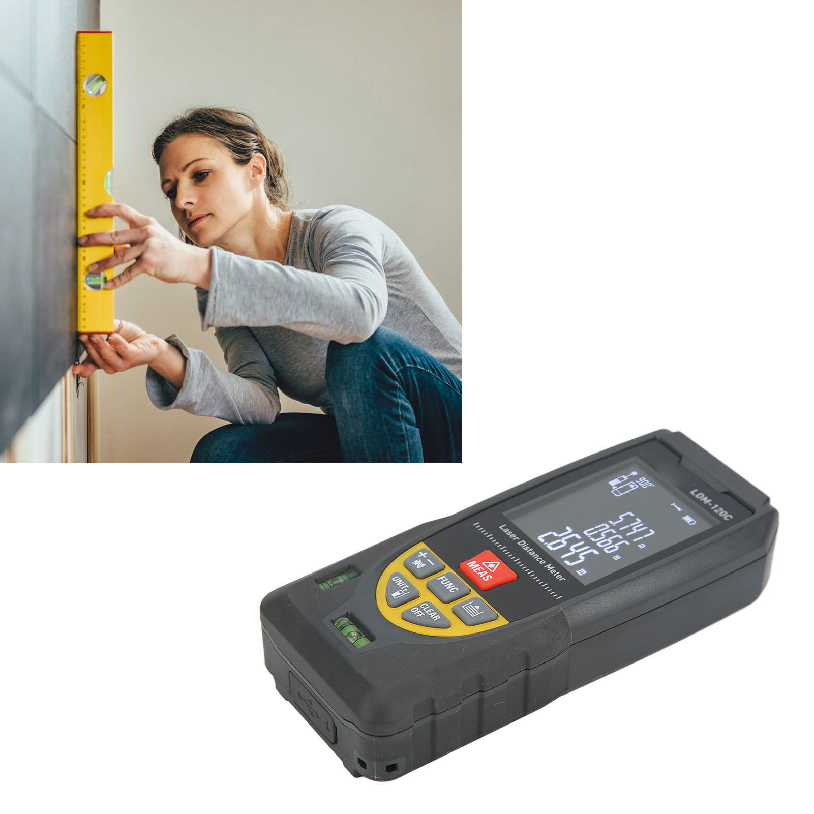 Hochpräziser Elektronischer Infrarot-laser-entfernungsmesser Ldm-120c, Beständig Gegen Intensives Licht