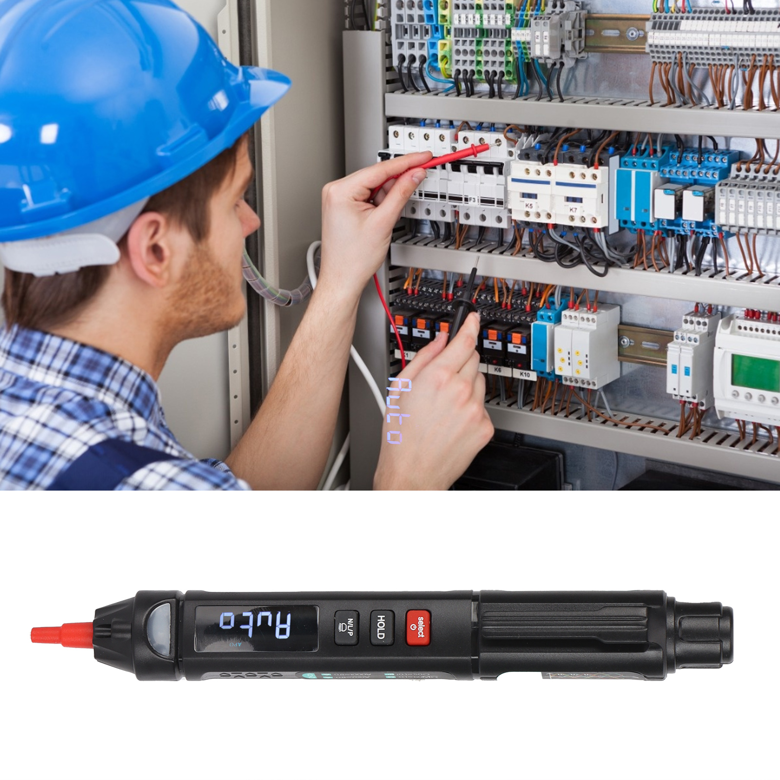 A3008 Stift-digitalmultimeter, Multifunktions-spannungsprüfer, Lcd-bildschirm, Va-anzeige