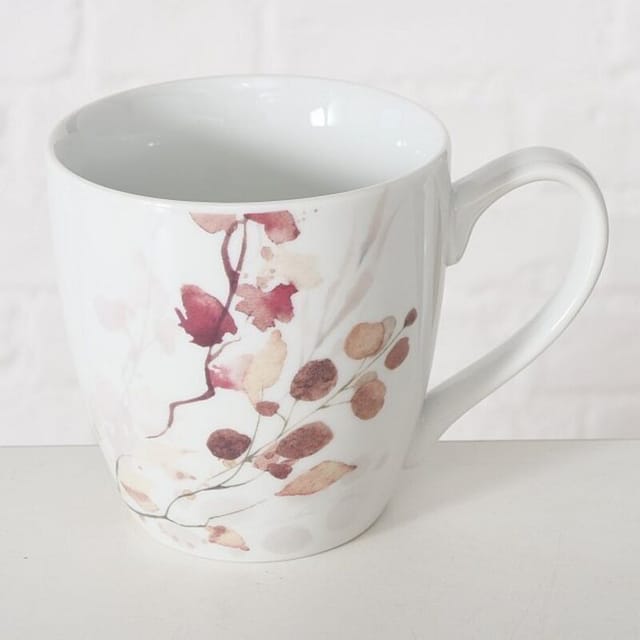 Porzellanbecher mit Blumenmuster, bernada, 480 ml