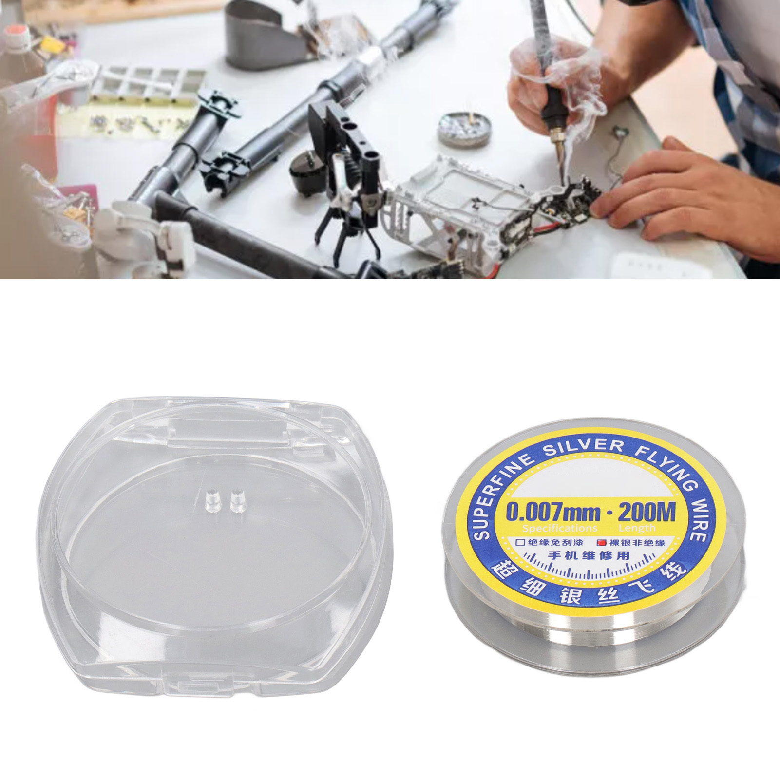 Ultrafeiner 0,007 Mm Silberdraht, Elektronikreparaturdraht, Industrielle Elektronikreparatur.
