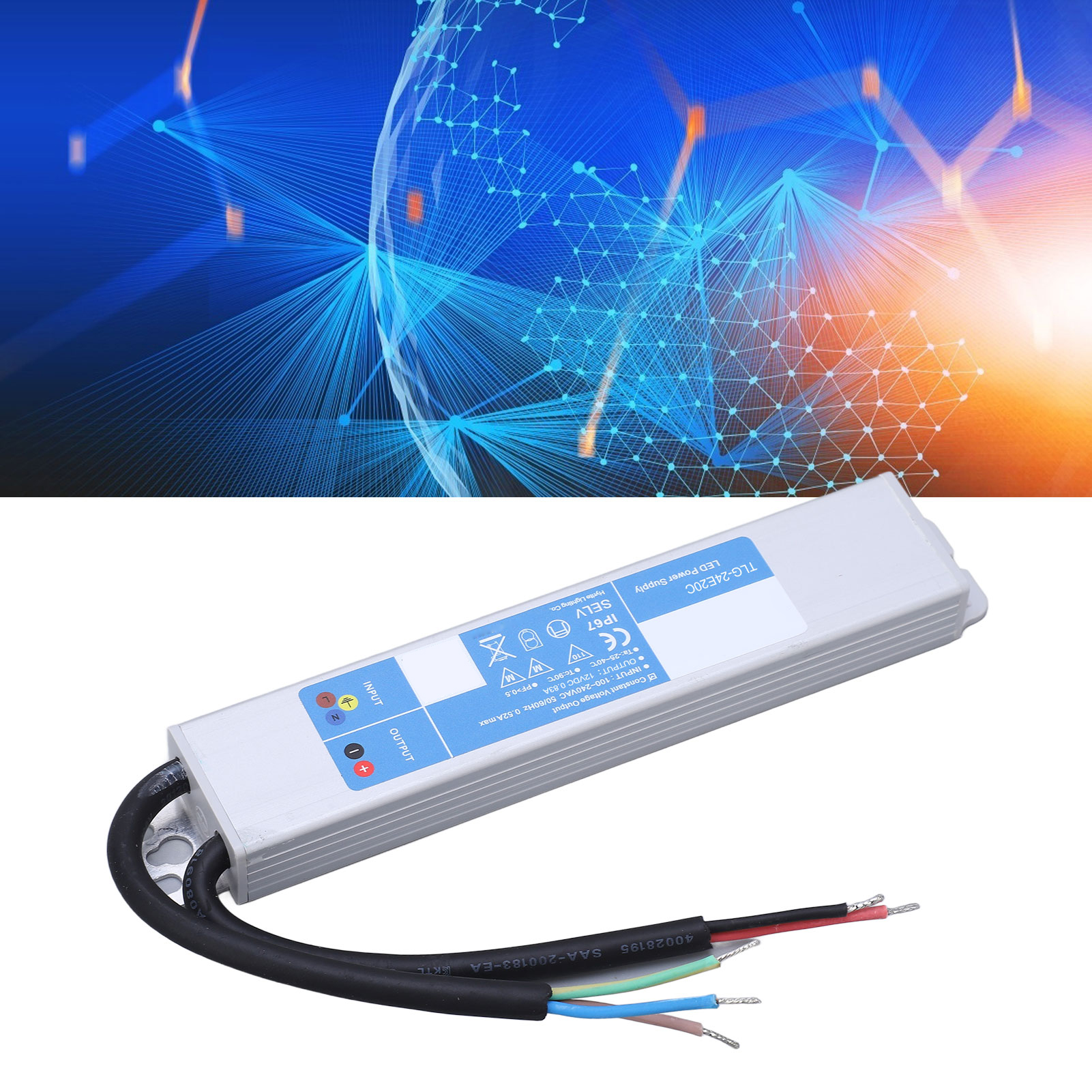 Wasserdichtes Netzteil Für Leds, Externer Stromeingang 100-240v Ac, Konstanter Spannungsausgang Dc24v 20w.