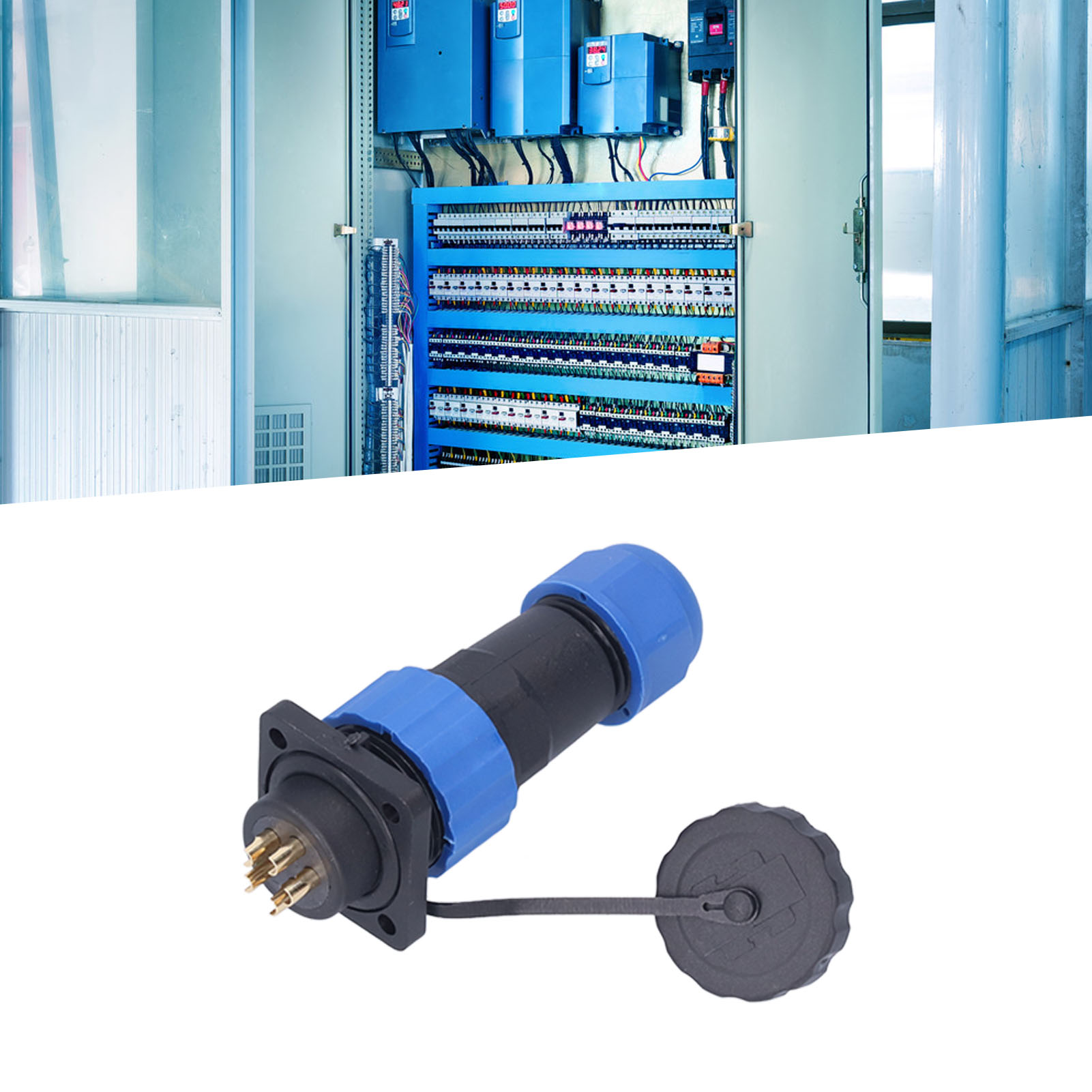 Ip68 Wasserdichter Luftfahrtstecker Und -buchse Mit Vier Löchern, Sp20, Quadratische Mehradrige Lötanschlüsse (männlich Und Weiblich), 380 V, 5 Leiter