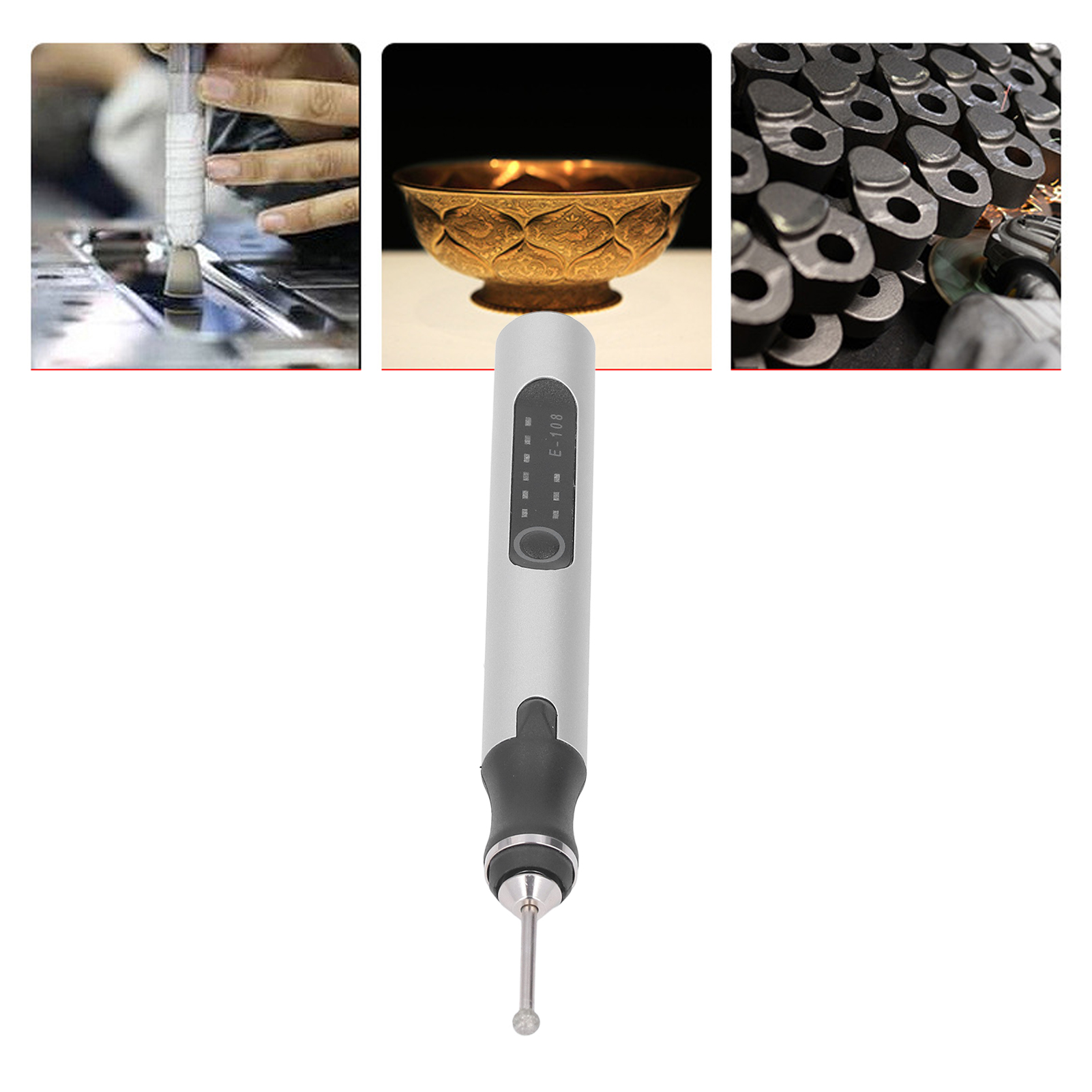 Mini-usb-elektroschleifer, Lithium-akku, Gravier-, Polier- Und Schleifmaschine, Mini-elektropolierstift-set, Silber
