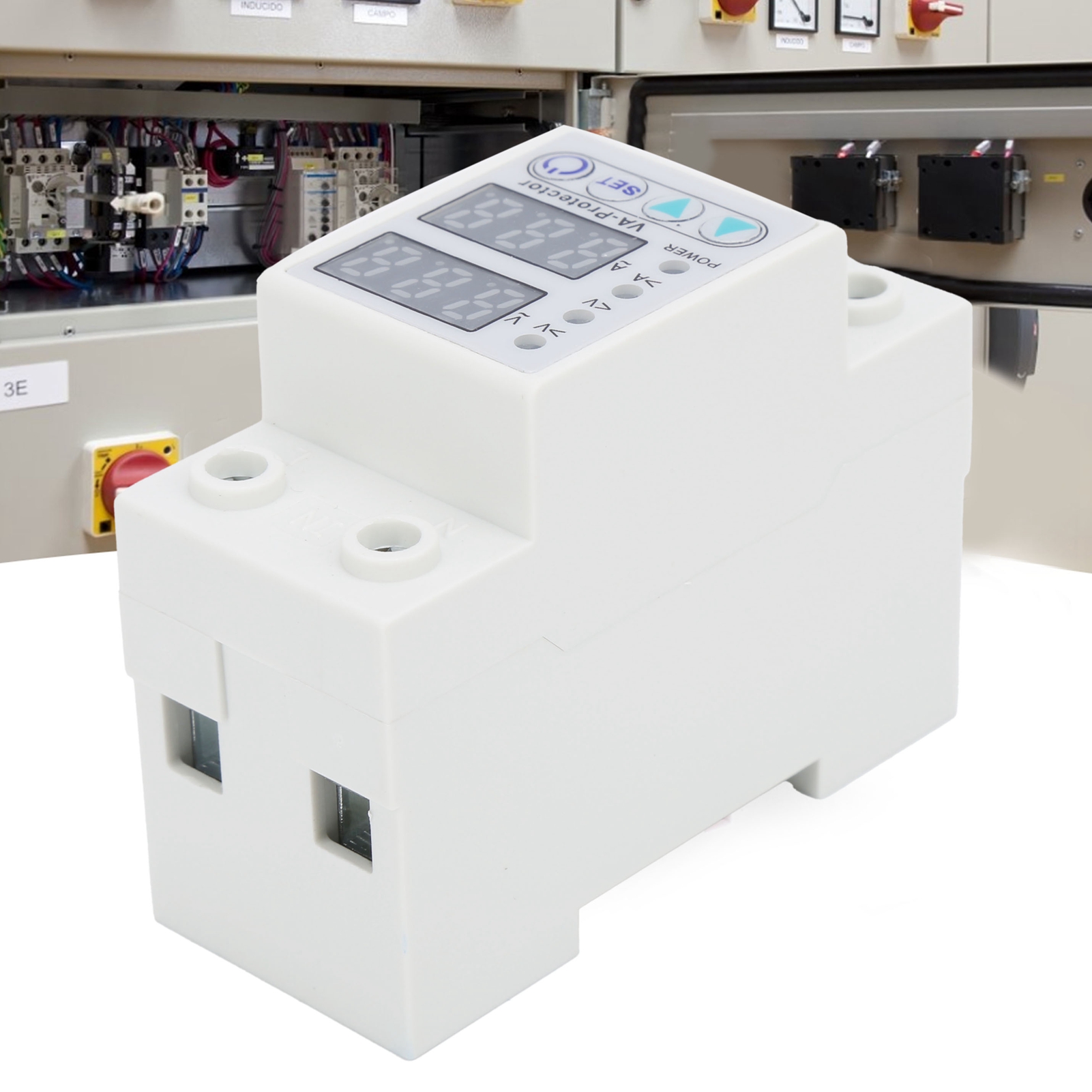 Va-63a Ac220v Überspannungs-/unterspannungs- Und Überstromschutz Mit Zwei Einstellbaren Led-anzeigen Und Automatischer Rückstellung