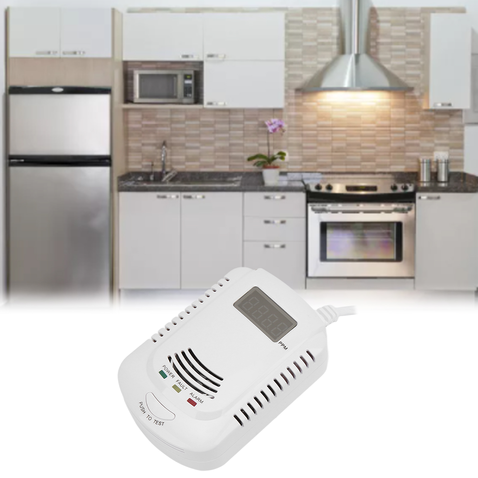Gaswarngerät 808l, Gasalarm, Sprachalarm, Brenngaswarngerät, 90–240 V Wechselstrom, Europäischer Standard