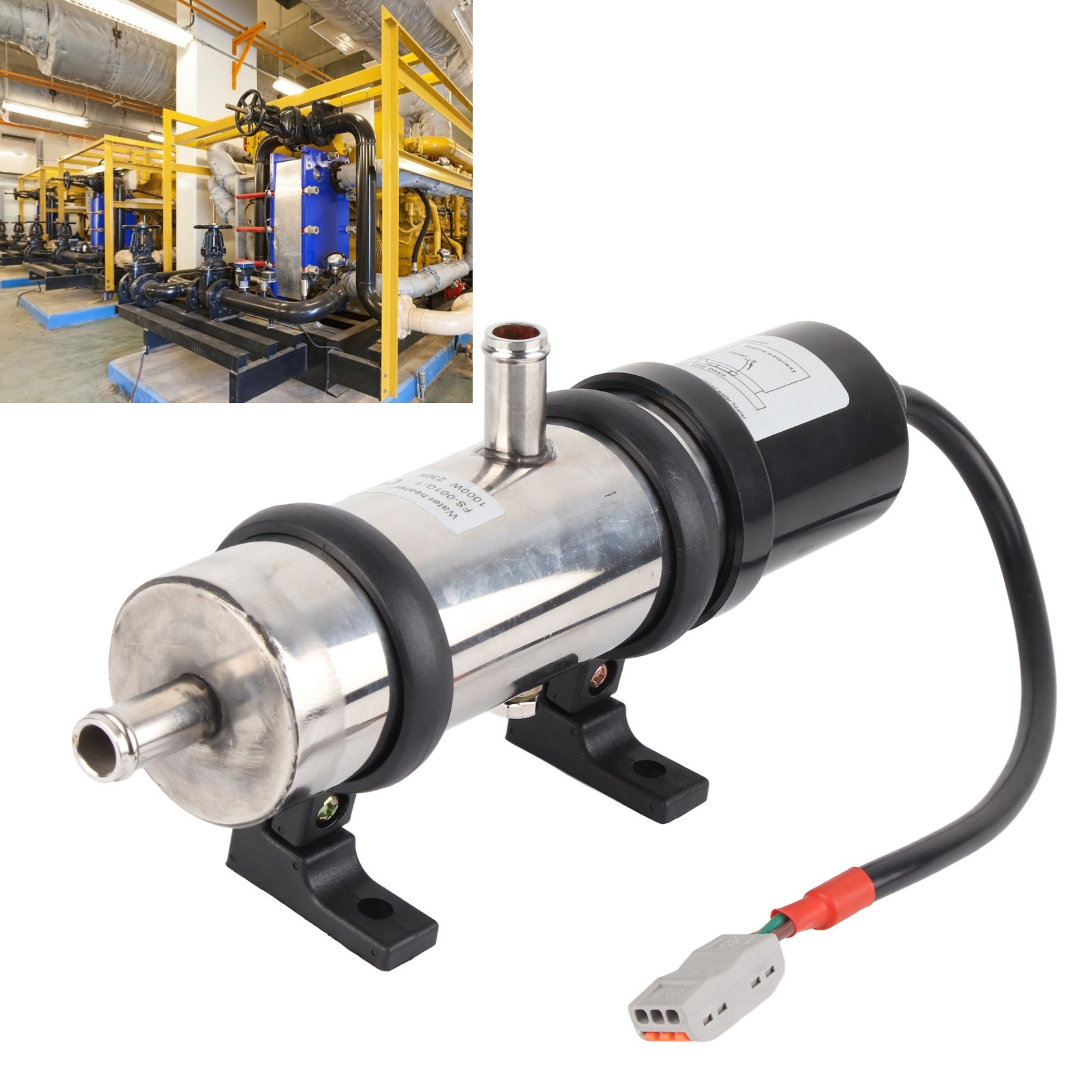 Edelstahl-wassermantelvorwärmer Für Dieselgeneratoren, 2 Kw-4 Kw, Thermostatische Vorrichtung, 240 V.