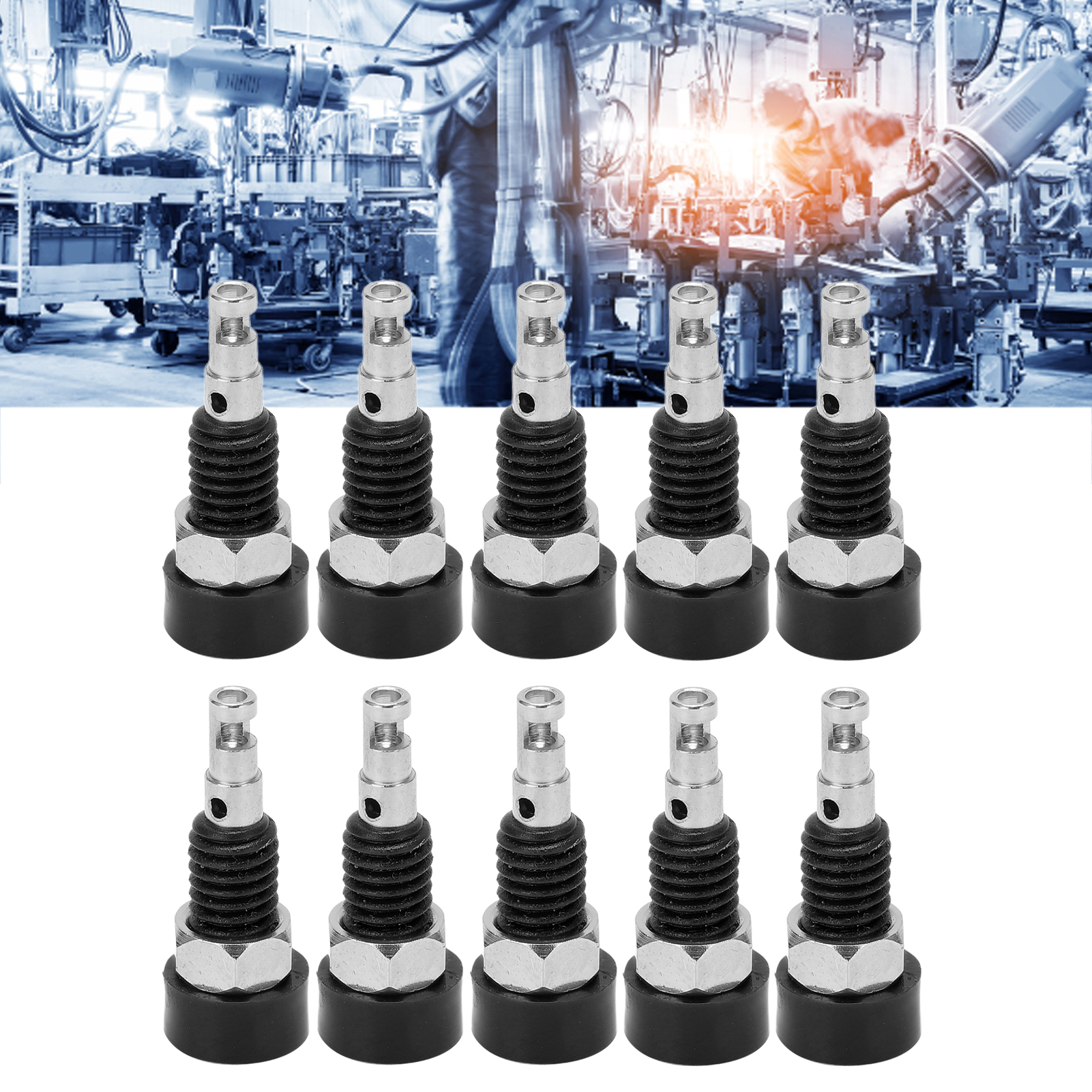 J.40002 Vergoldeter 2-mm-bananenstecker Aus Reinem Kupfer, Pfeifklemmenblock, Kleine Baugröße, 10er-packung, Schwarz