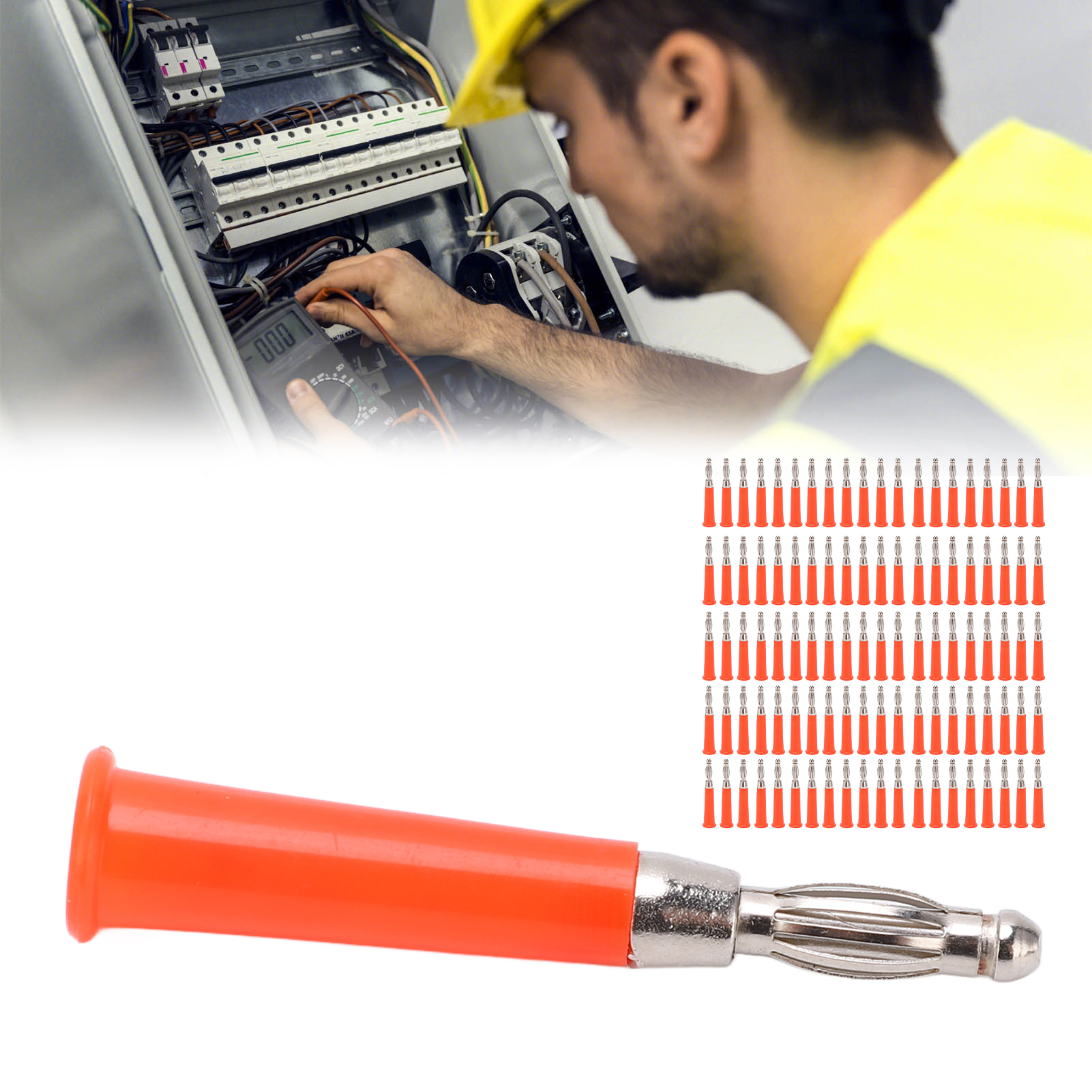4 Mm Geschweißter, Laternenförmiger Bananenstecker J.10010, 4 Mm Lautsprecher-bananenstecker, Kann In Einen Testleitungsadapterstecker Umgewandelt Werden, Wird In Packungen Mit 100 Stück Verkauft (rot