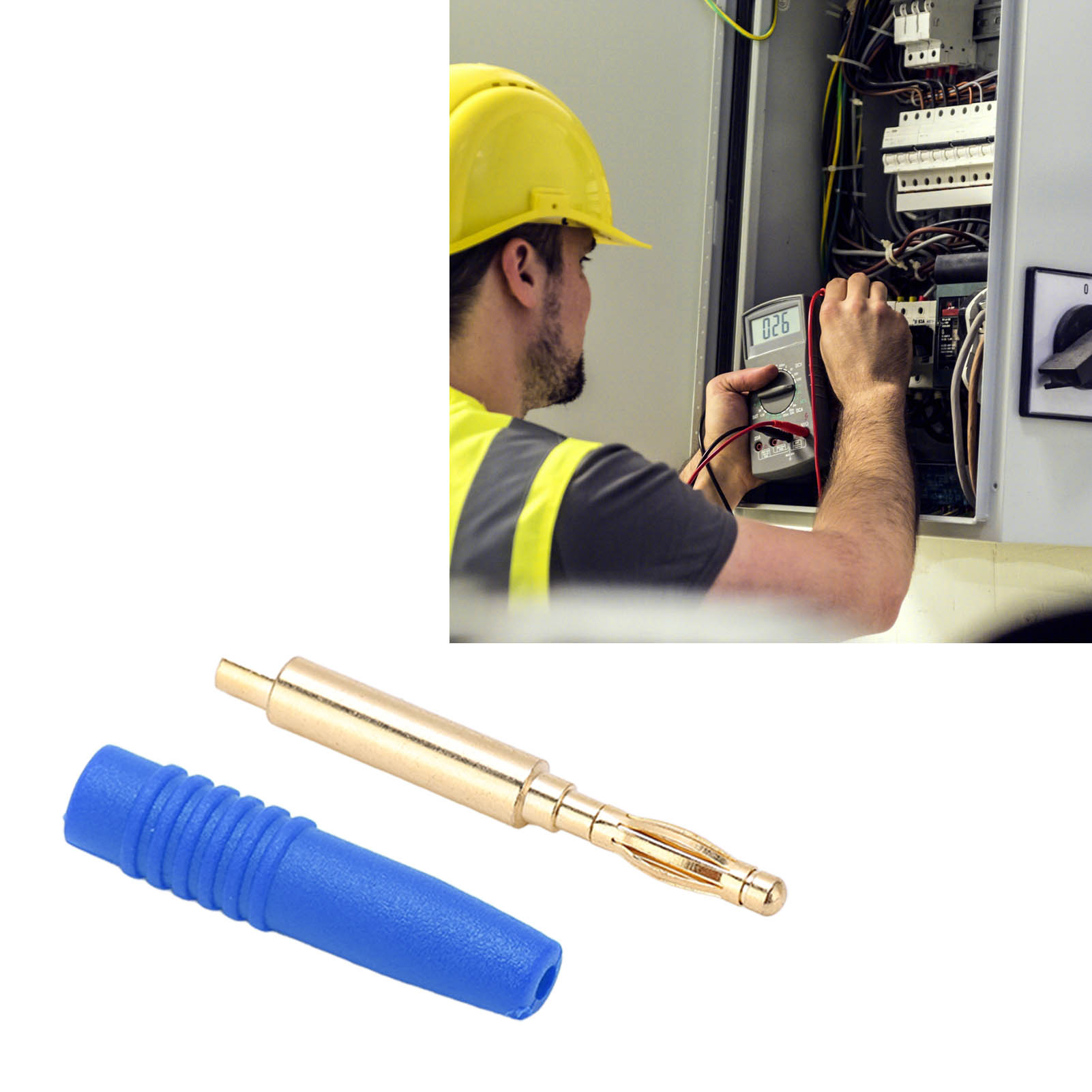 2,0-mm-bananenstecker, Vergoldete Stifte Aus Reinem Kupfer, Teststecker Aus Vollkupfer, Spritzgegossene Buchse, Blaues Zubehör