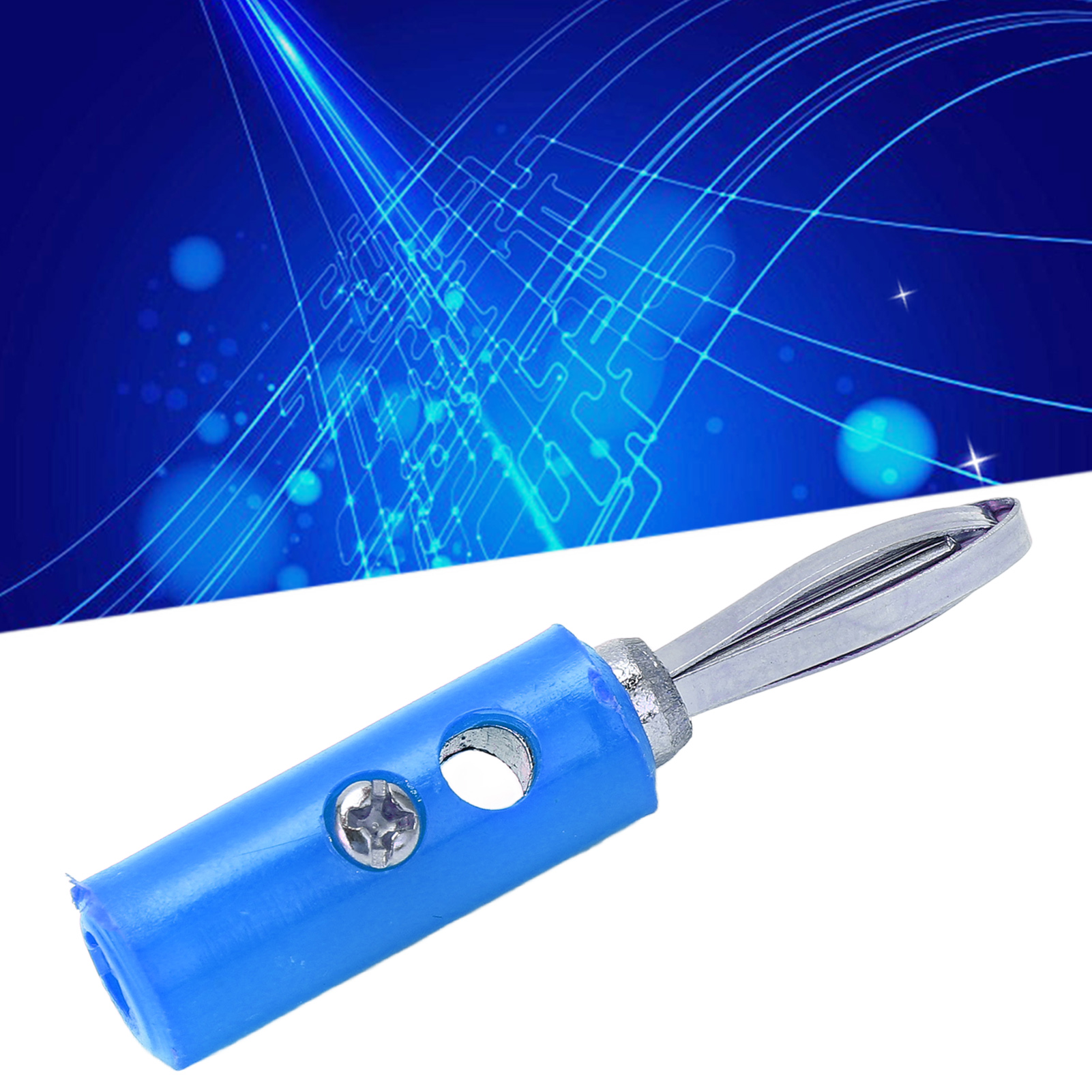 Jt-002 Steckverbinder Für Lehrmittel, 4-mm-bananenstecker, Neue Ausführung, Kupferlegierung, Kreuzförmig, Lötfrei (blau)