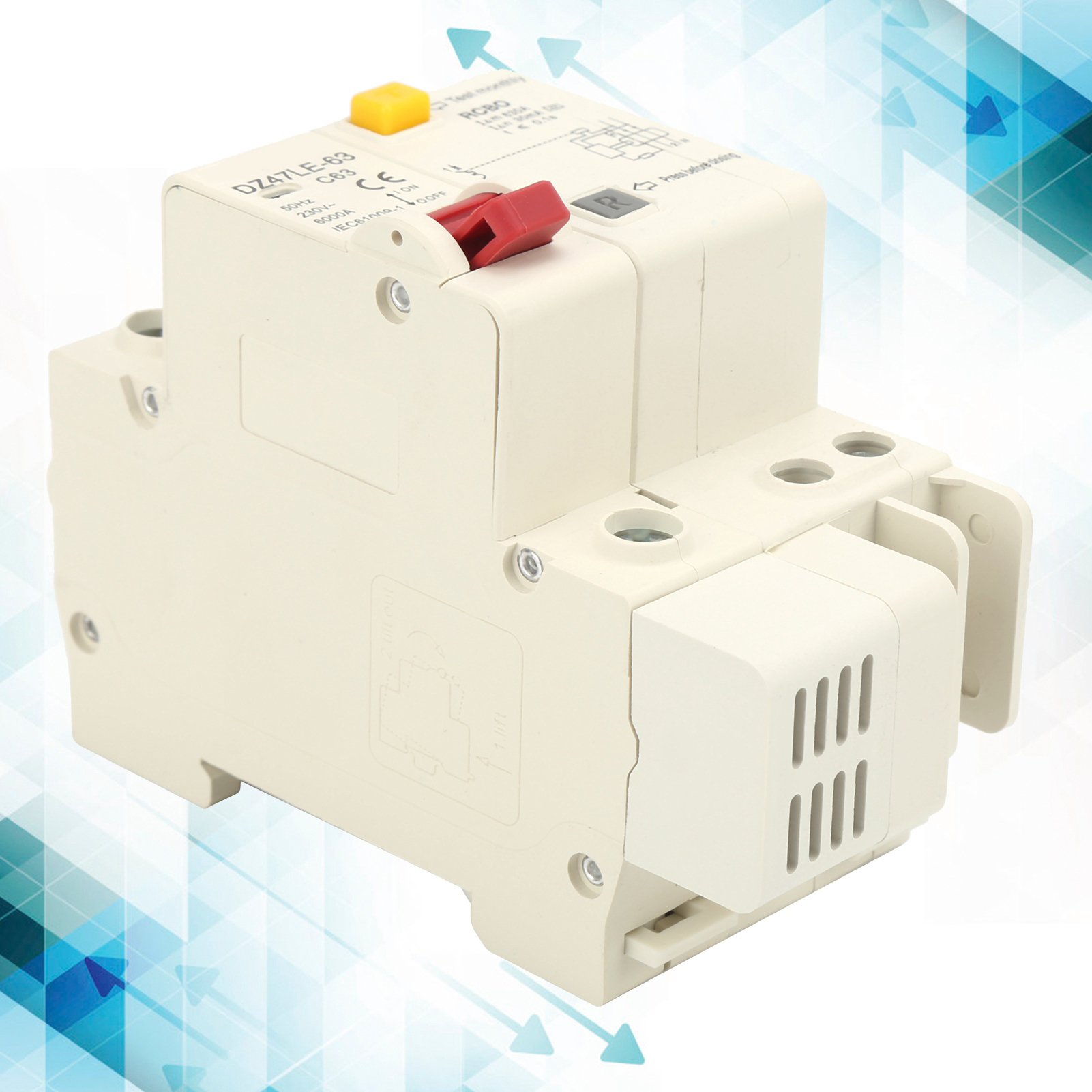 Leitungsschutzschalter Mit Rotem Griff Dz47le-63 1p+n, Fehlerstromschutzschalter (fi-schalter) Für Den Hausgebrauch, Kurzschlussschutzschalter