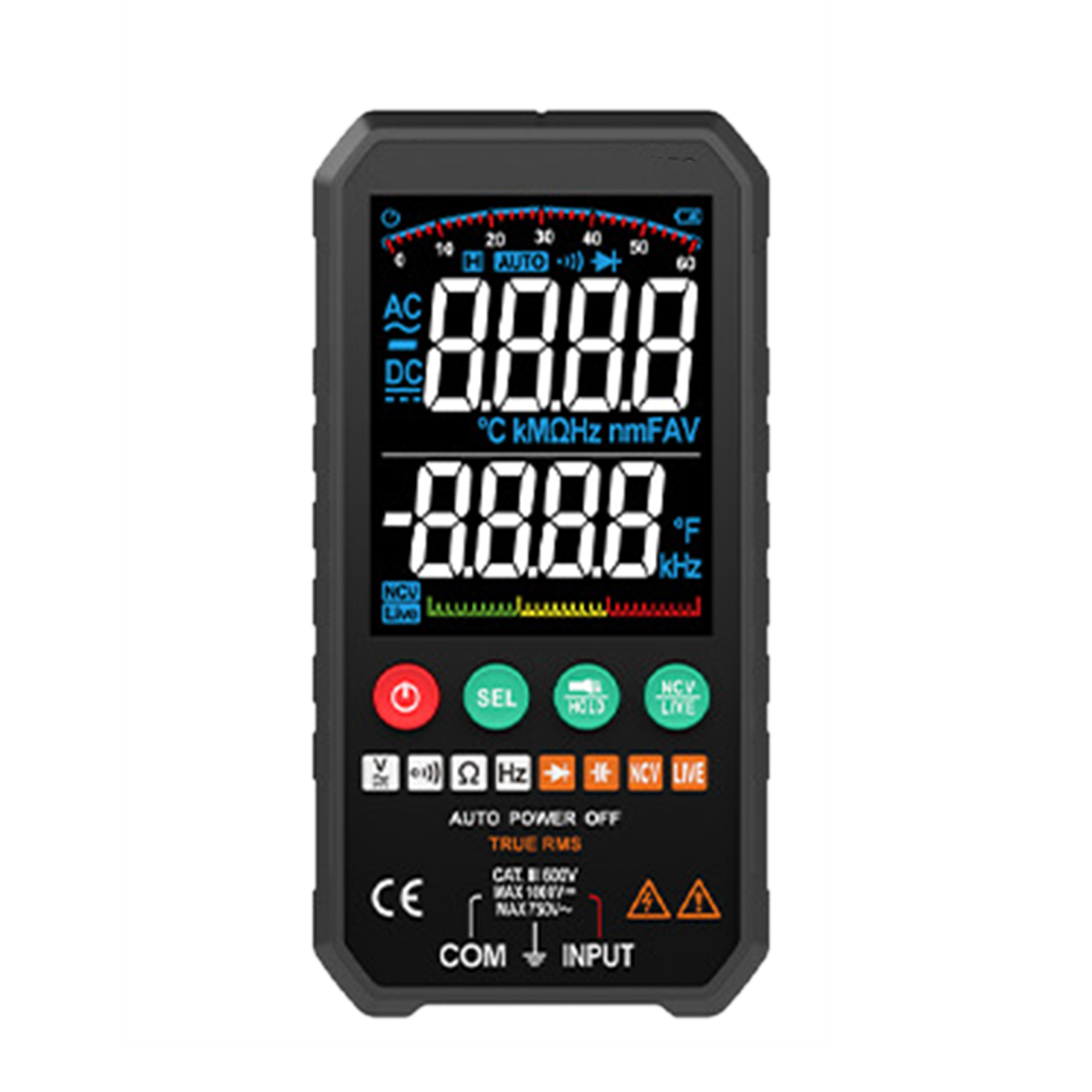Fy107c Smart-touchscreen-multimeter Mit Farbdisplay, 6000-zähler, Spannungsdetektor Und Temperaturmessung