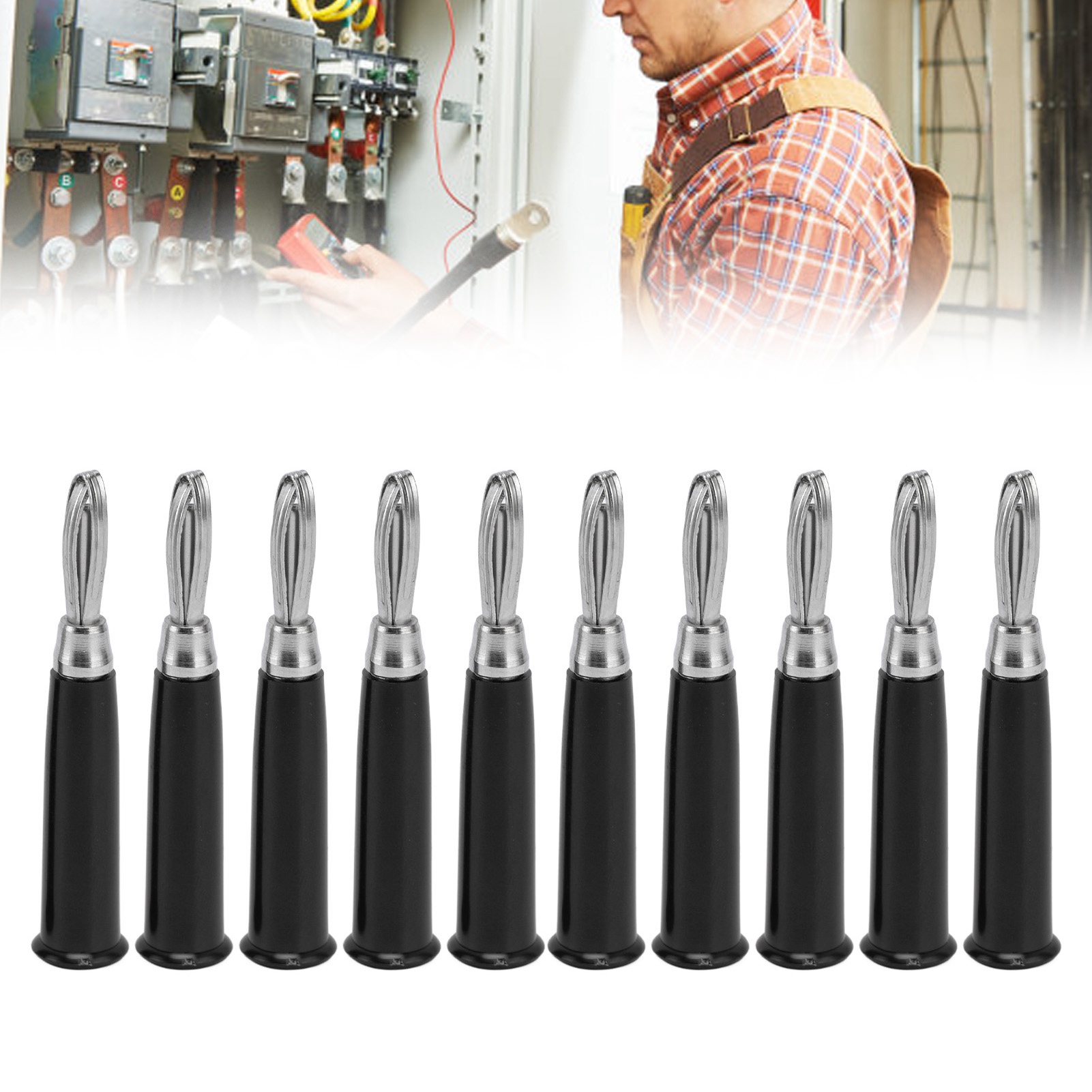 Verkauft In Losen Von 20: Jt-007 4mm Reiner Kupfer-lehrmittelstecker, Kreuzförmiger Bananenstecker, Schwarzer Aufgeweiteter M51-stecker.