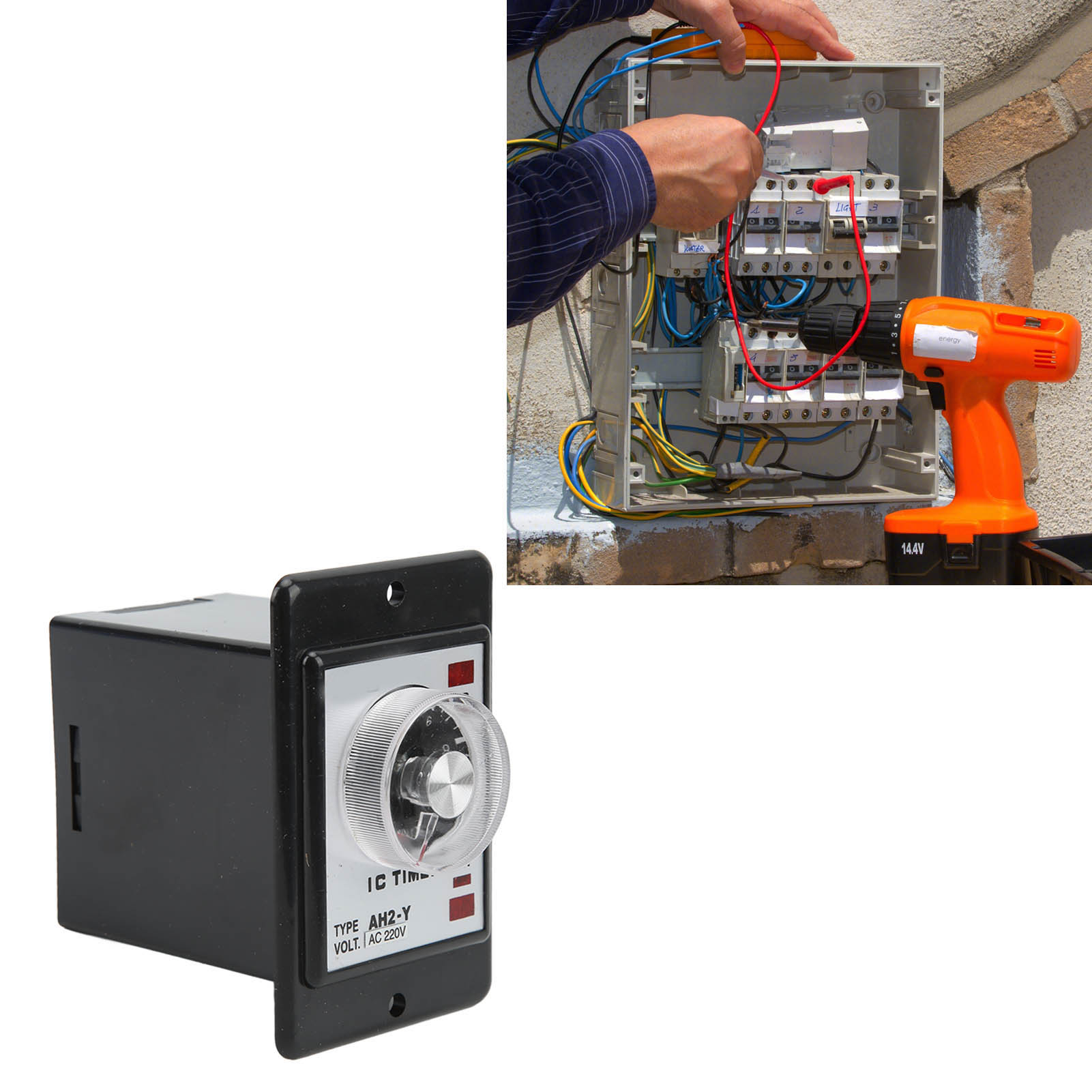 Jyio/匠意源 Ah2-y 10m Miniatur-zeiger-zeitschalter Mit Timer (8 Pins, 220v Ac)