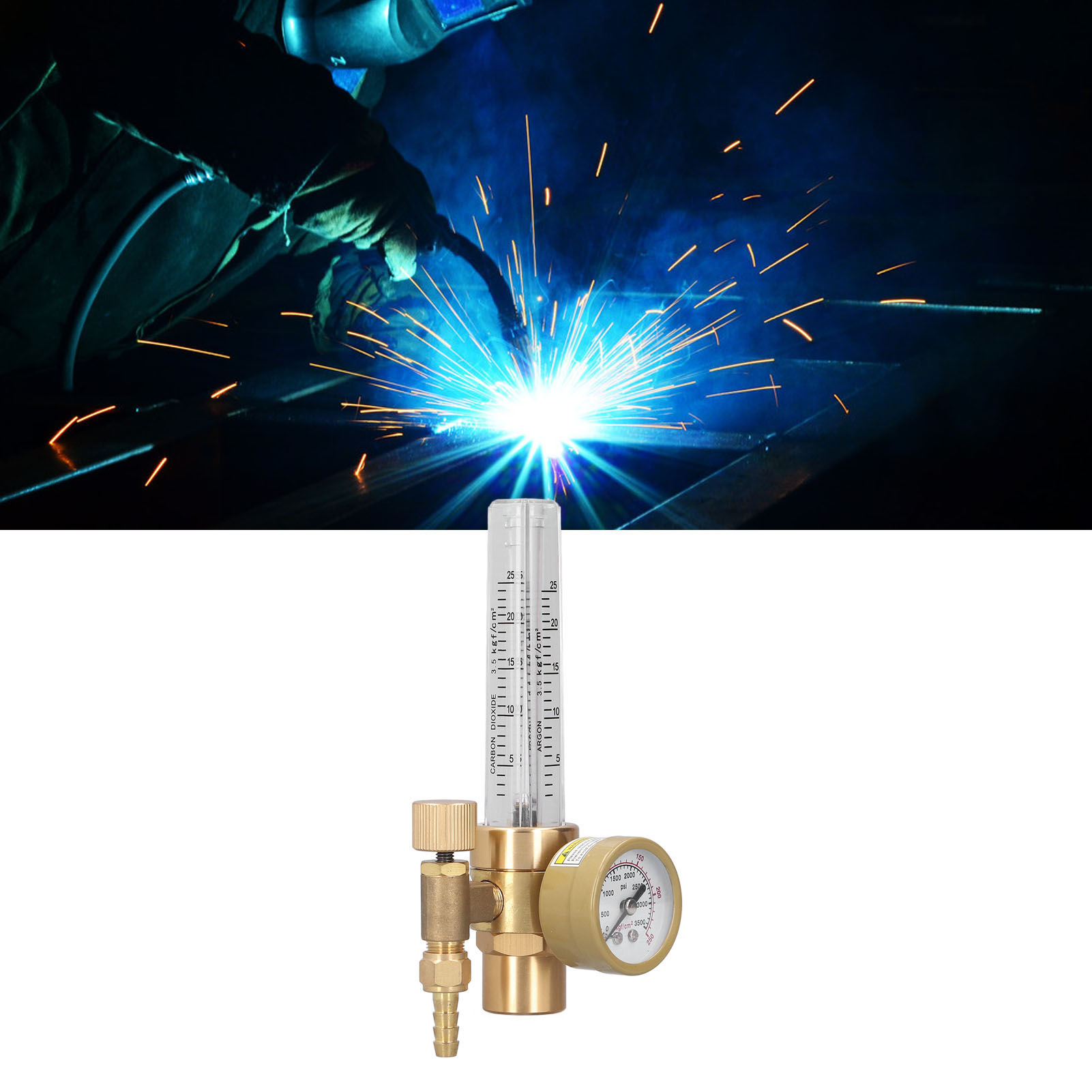Obc-191 Co2-gasregler, Durchflussmesser Komplett Aus Kupfer, Gasregelventil Für Mig-schweißen