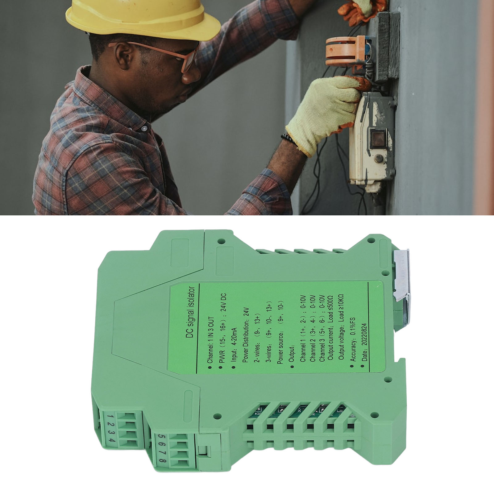 24v Dc Signalisolator Für Strom- Und Spannungstransmitter, Sps-erkennung, Ein Eingang Und Drei Ausgänge, 0-10v.