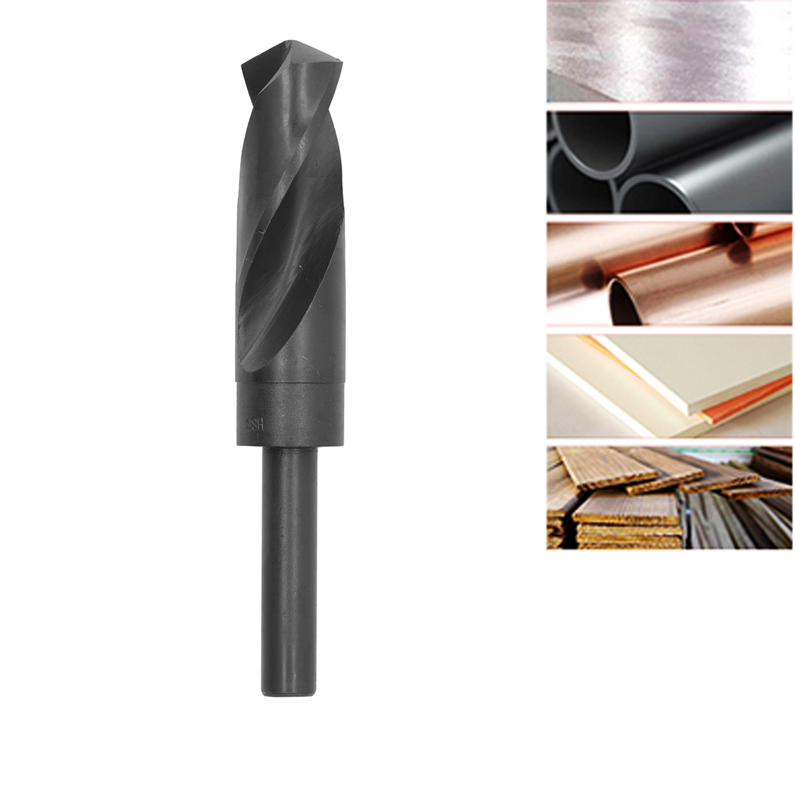 25,5 Mm (1/2 Zoll) Kurzschaftbohrer, Gleichschaftbohrer, Zylinderschaftbohrer, Schwarzer Hss-spiralbohrer.