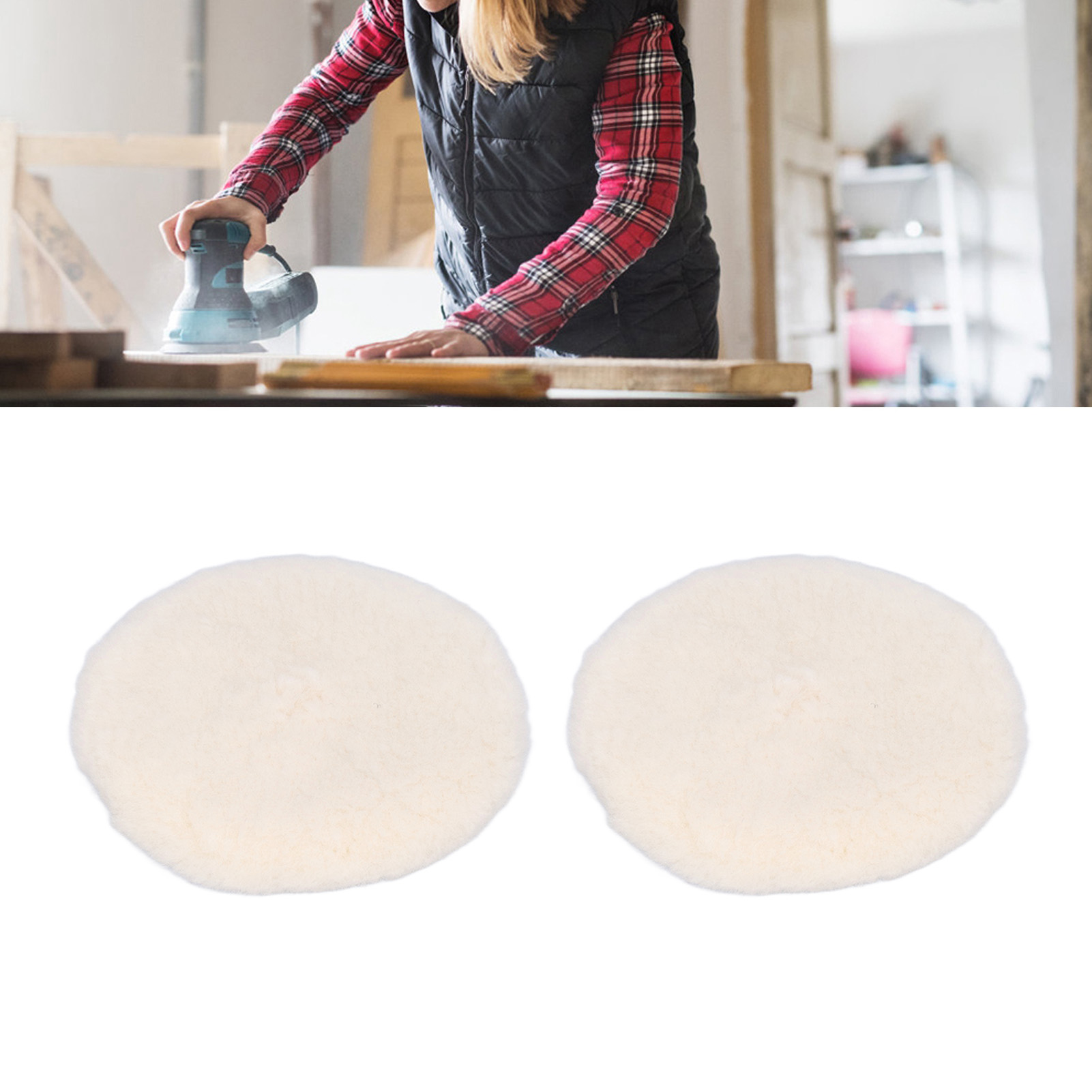 2-teilige Polierscheibe, 125 Mm Selbstklebendes Polierpad, Verdicktes Pad, Feine Borsten.