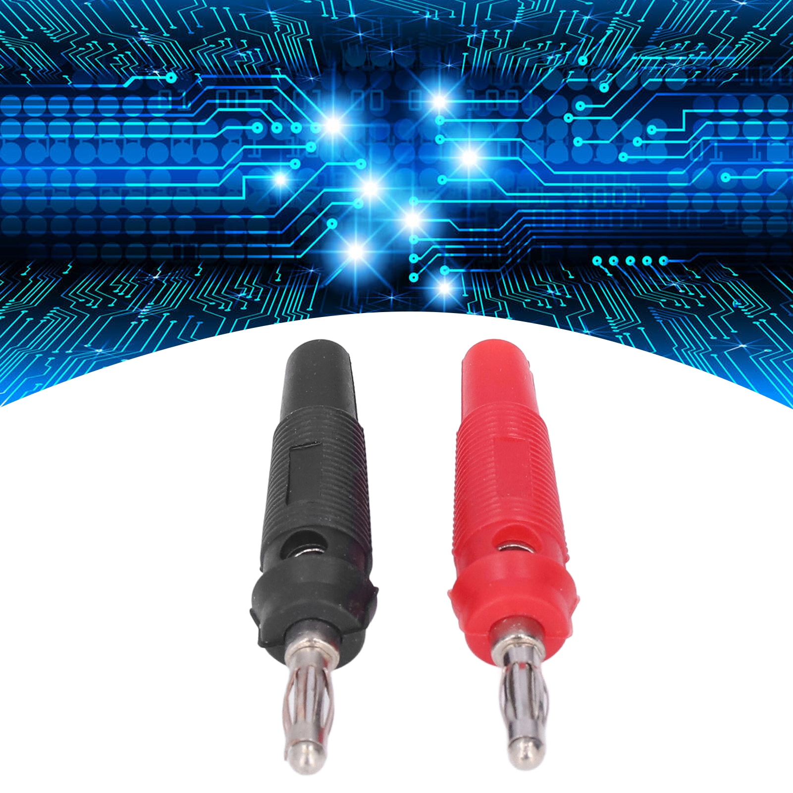 Laternenförmiger Kupferlegierungsstecker Mit 4-mm-bananenstecker Und Lötfreier Weichgummibeschichtung, Erhältlich In 10er-packungen (rot Und Schwarz).