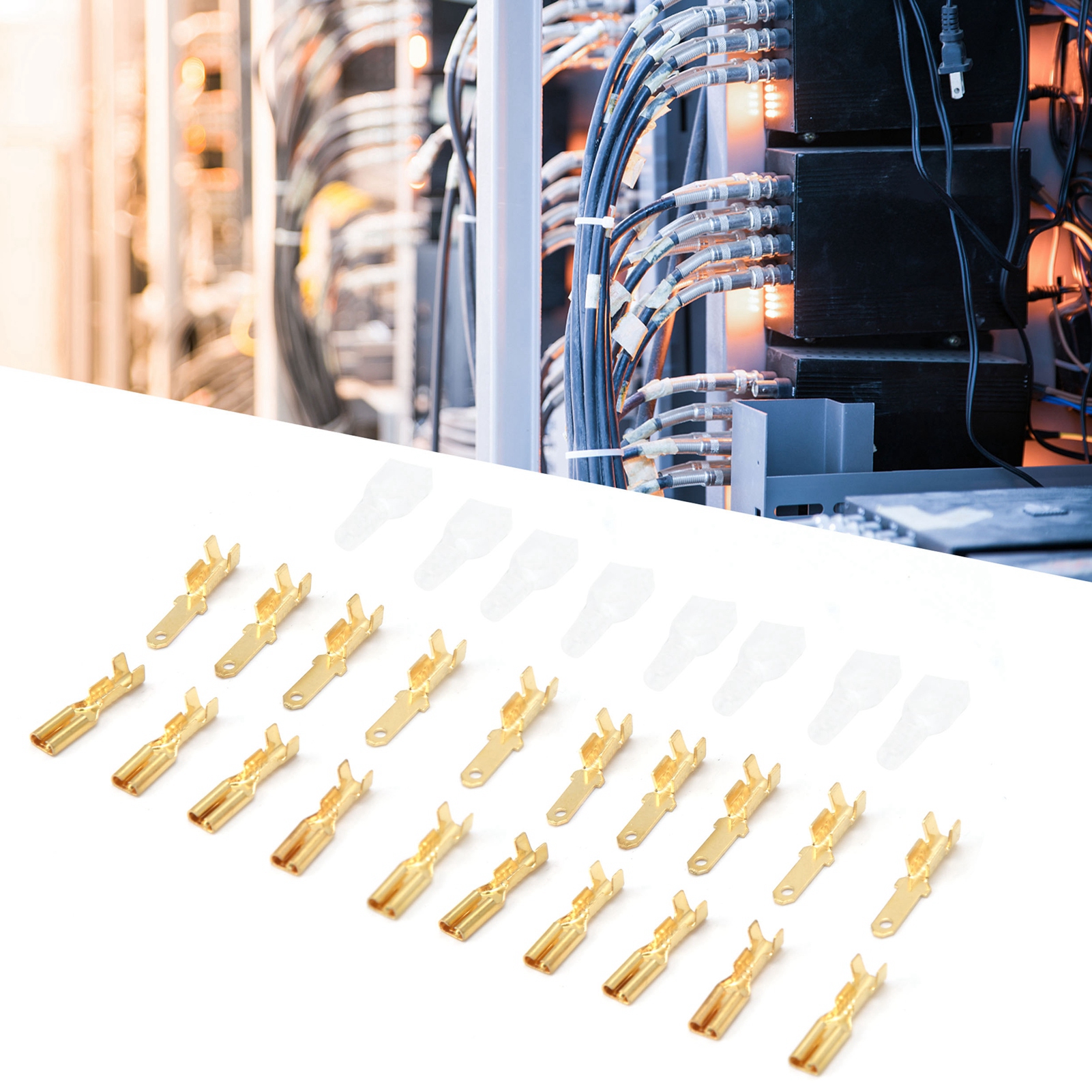 2,8 Mm Goldstecker, Männlich Und Weiblich, Je 50 Stück Hülsen, 100 Stück Verpackt In Einem Beutel.