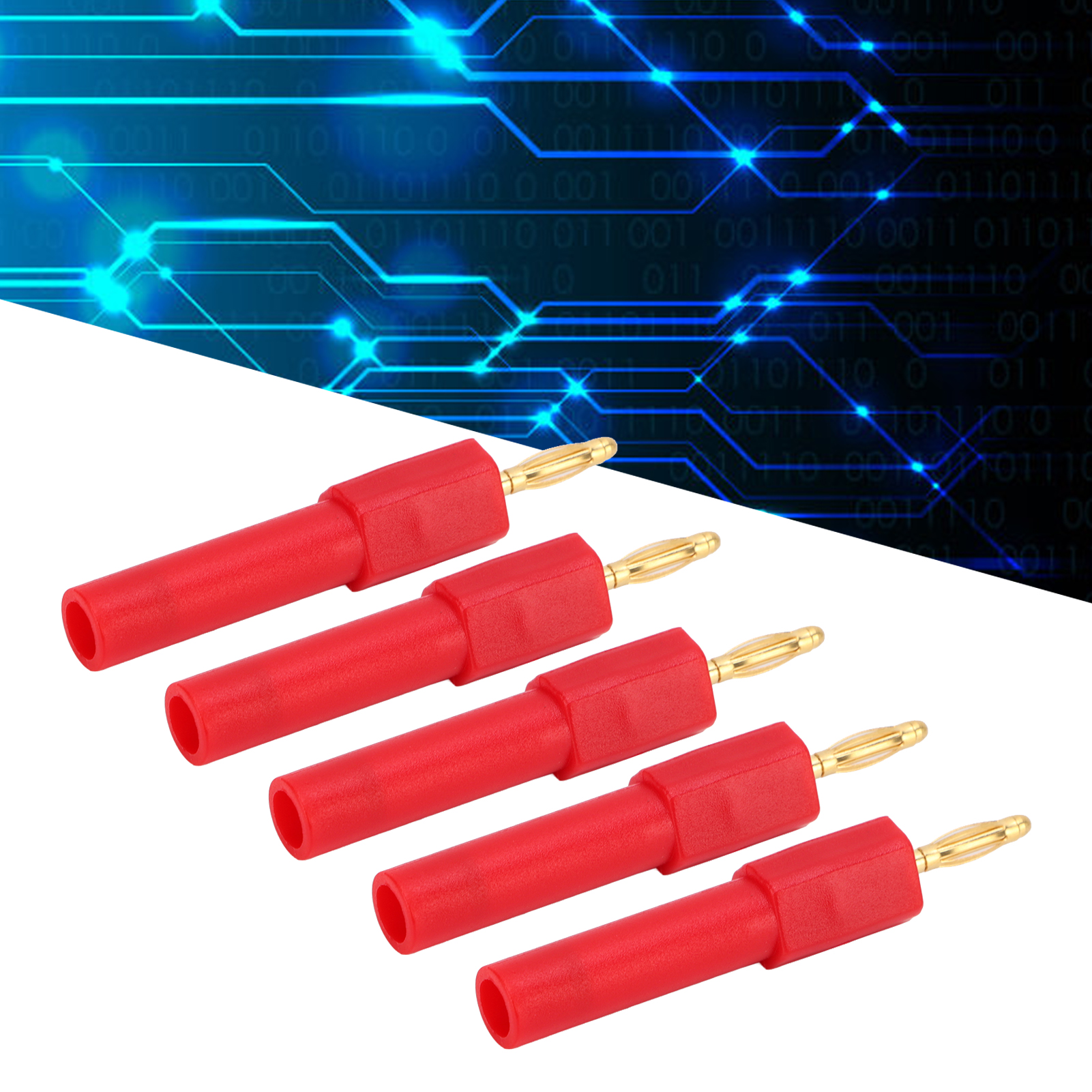 J.20011 Adapter 2 Mm Stecker Auf 4 Mm Buchse, Verkauft In 5er-packs, Rot.