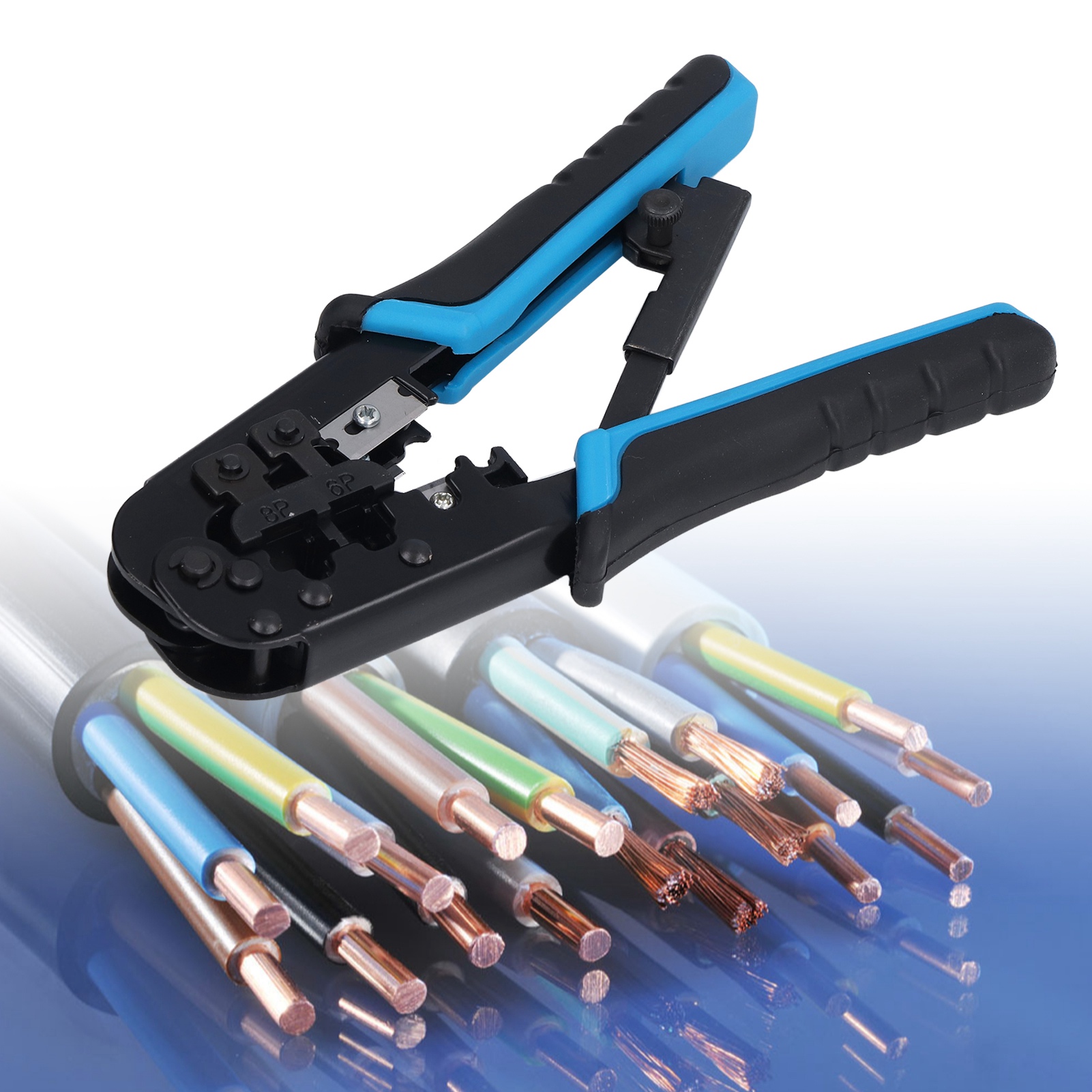 Blau-schwarze Netzwerk-crimpzange, Manuelle Crimpzange, Crimpzange Für Rj45/11-ratschen-netzwerkkabel