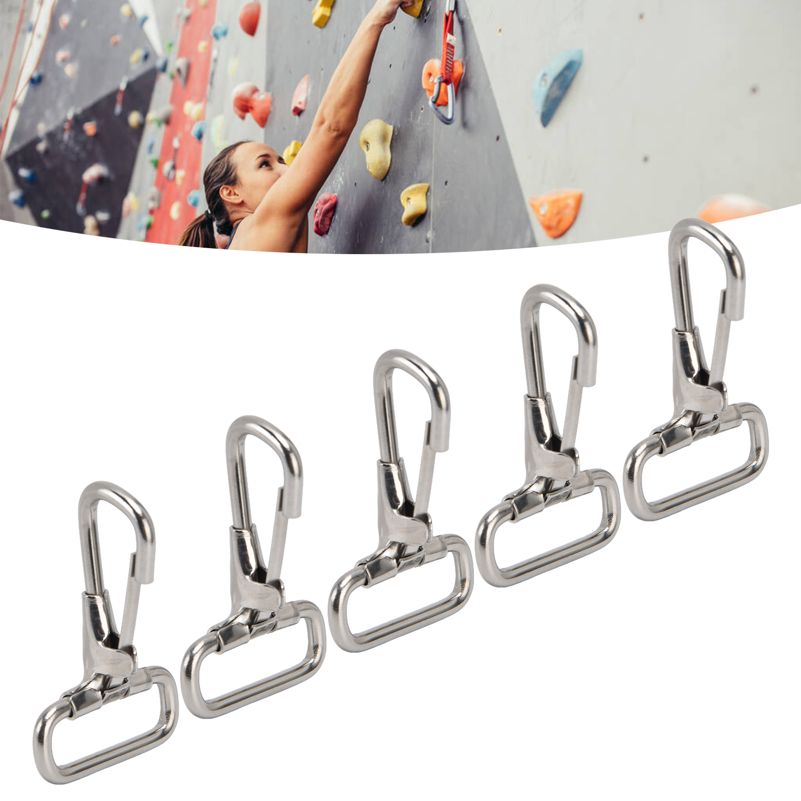 Fünf 304 Edelstahl-federhaken Für Taschen Und Gepäckbeschläge, Metall-hundeschlaufen, Outdoor-karabiner, 29 Mm.