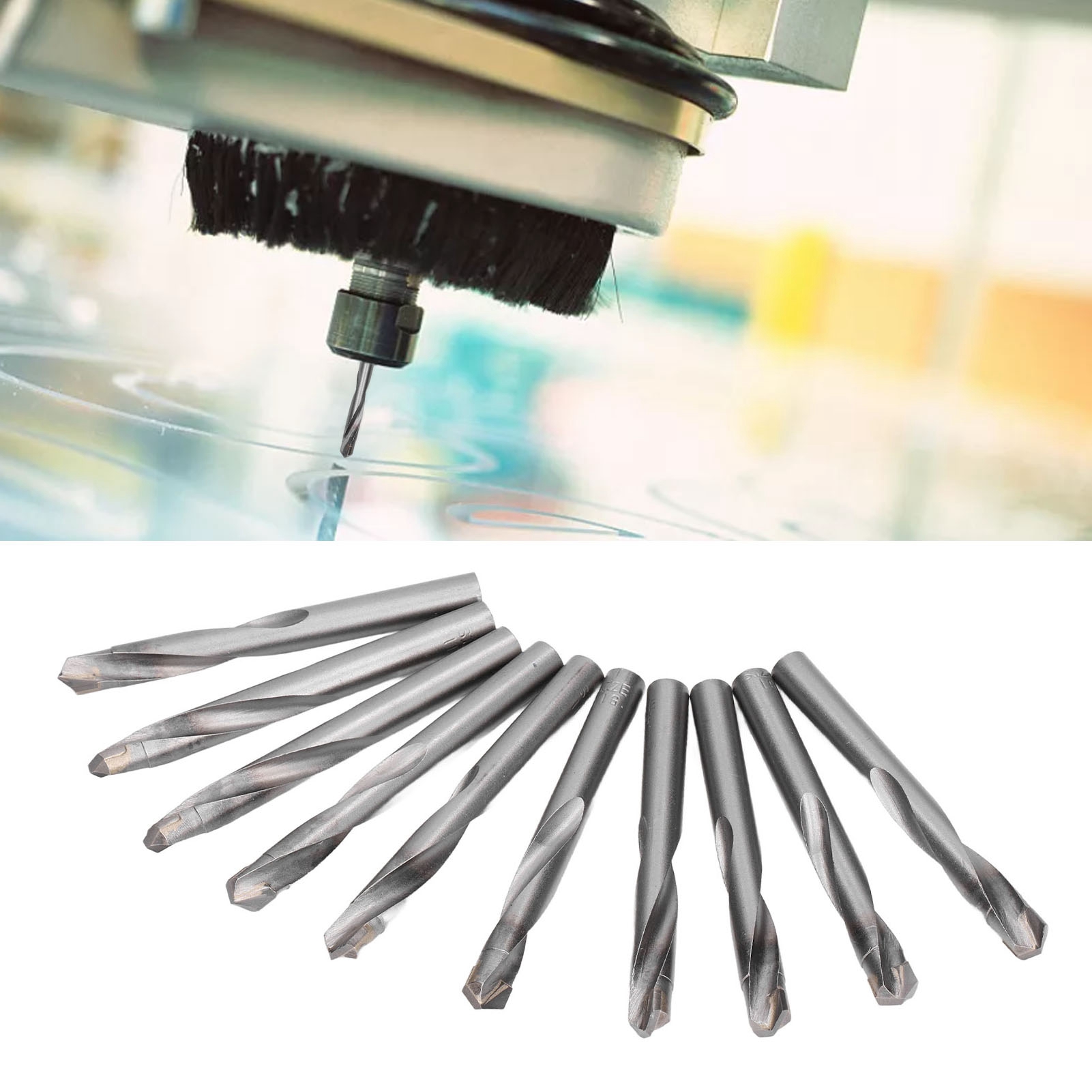 10 Stück Hartmetallbohrer, Spiralbohrer Mit Geradem Schaft, Hartmetall-einlegebohrer Und Schaftfräser, 11 Mm.