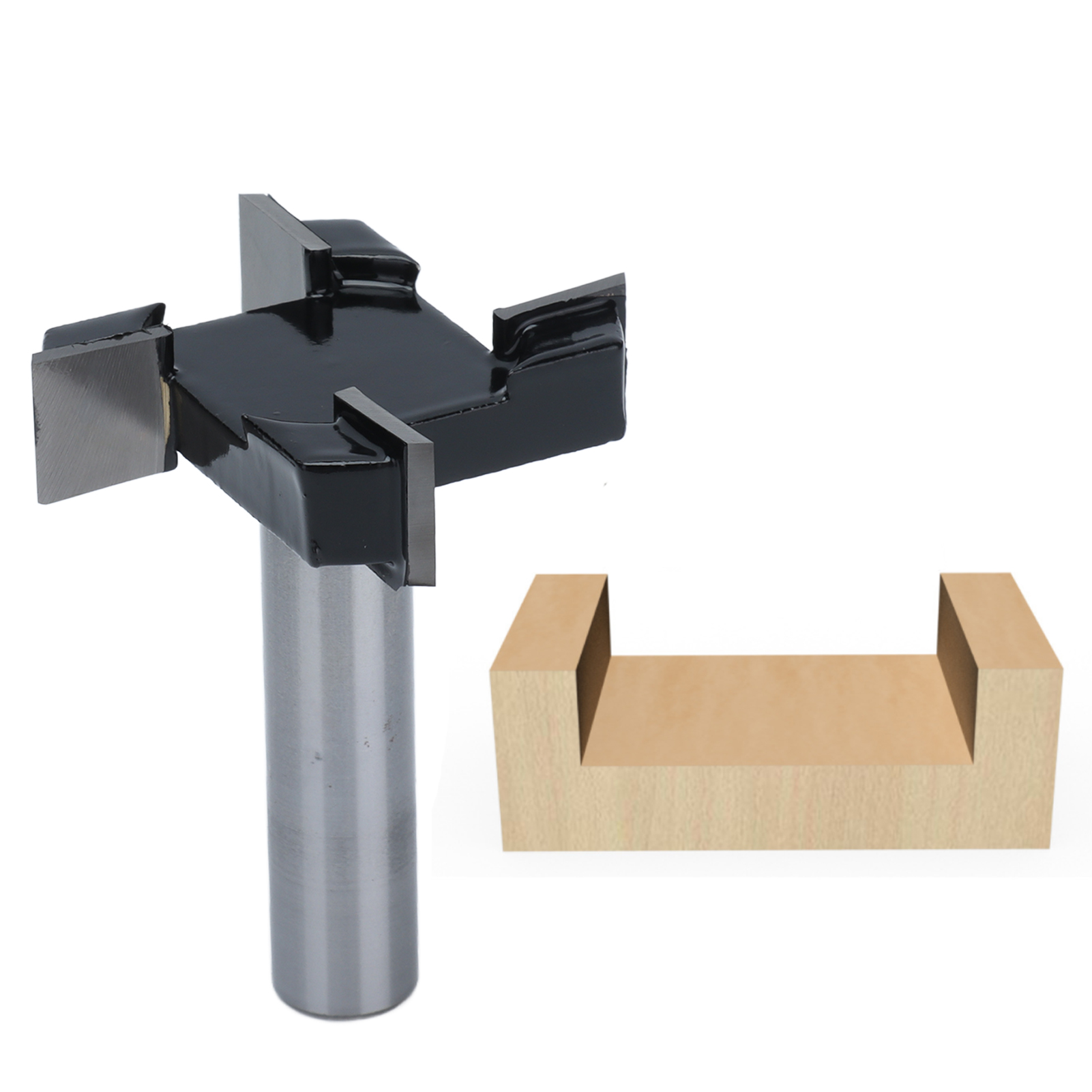 Vierschneidiger T-nutfräser Mit 1/2-zoll-schaft, Nutfräser, Schwarzer Holzfräser, Graviermaschinenfräser, Nutfräser Mit Großem Durchmesser, Bodenfräser Für Die Holzbearbeitung.