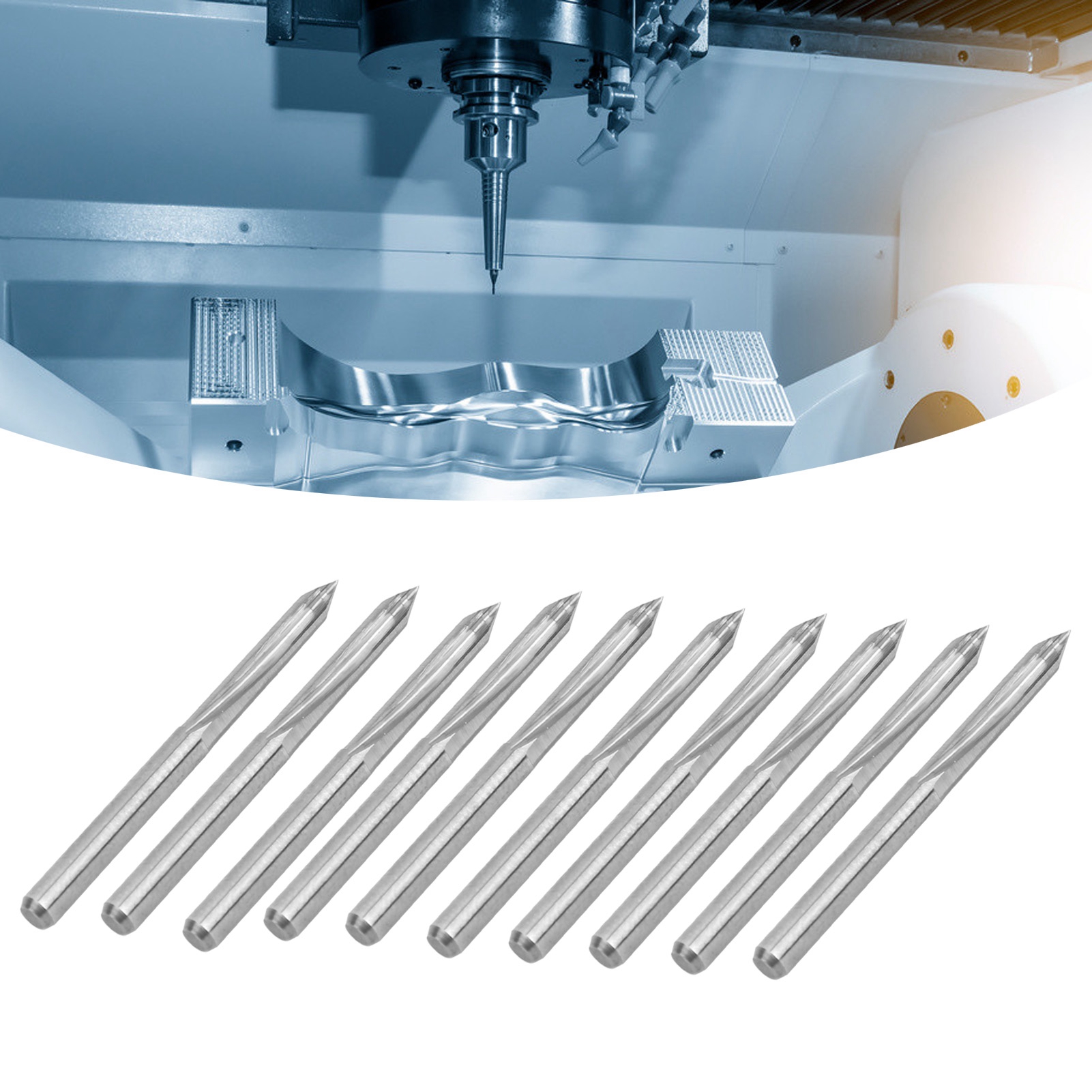 3,175 Zoll Doppelschneider-schaftfräser Aus Hartmetall, 10 Stück, 450,1 Mm.