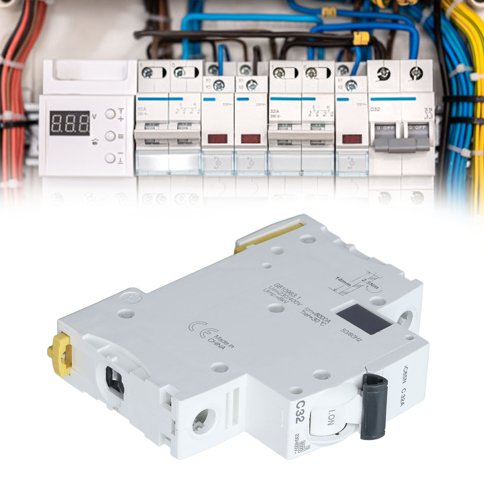 Leitungsschutzschalter Ic65n C32 1p 32 A, Din-schienenmontage, Niederspannung 230 V/400 V, Abschaltvermögen 6000 A, Silberkontakte