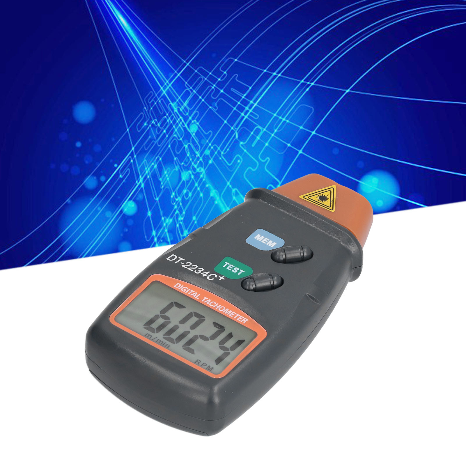 Dt-2234c+ Digitaler Geschwindigkeitsmesser Mit Rotem Bereich, Berührungsloser Drehzahlmesser, Laser-drehzahlmesser