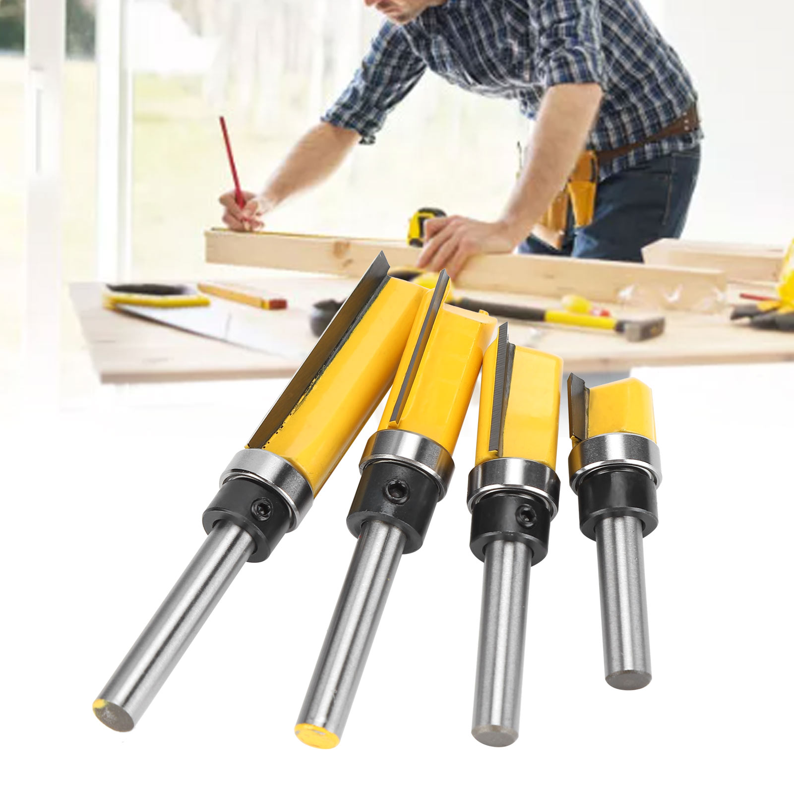 4 Sätze Holzfräser Für Graviermaschinen, 1/4"-schaft-profilfräser