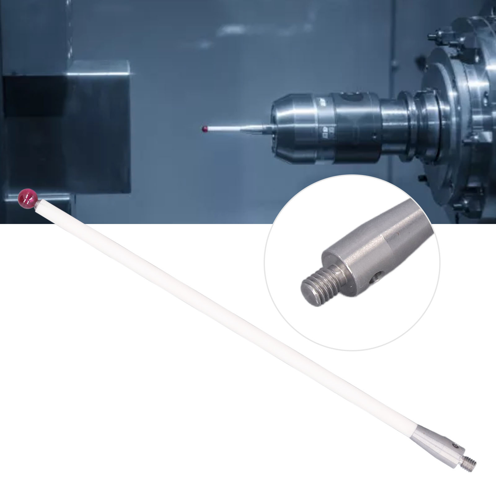 Cmm A-5000-8156 Messtaster Mit 6 Mm Rubinkugelspitze, 150 Mm Langem M4-keramikschaft