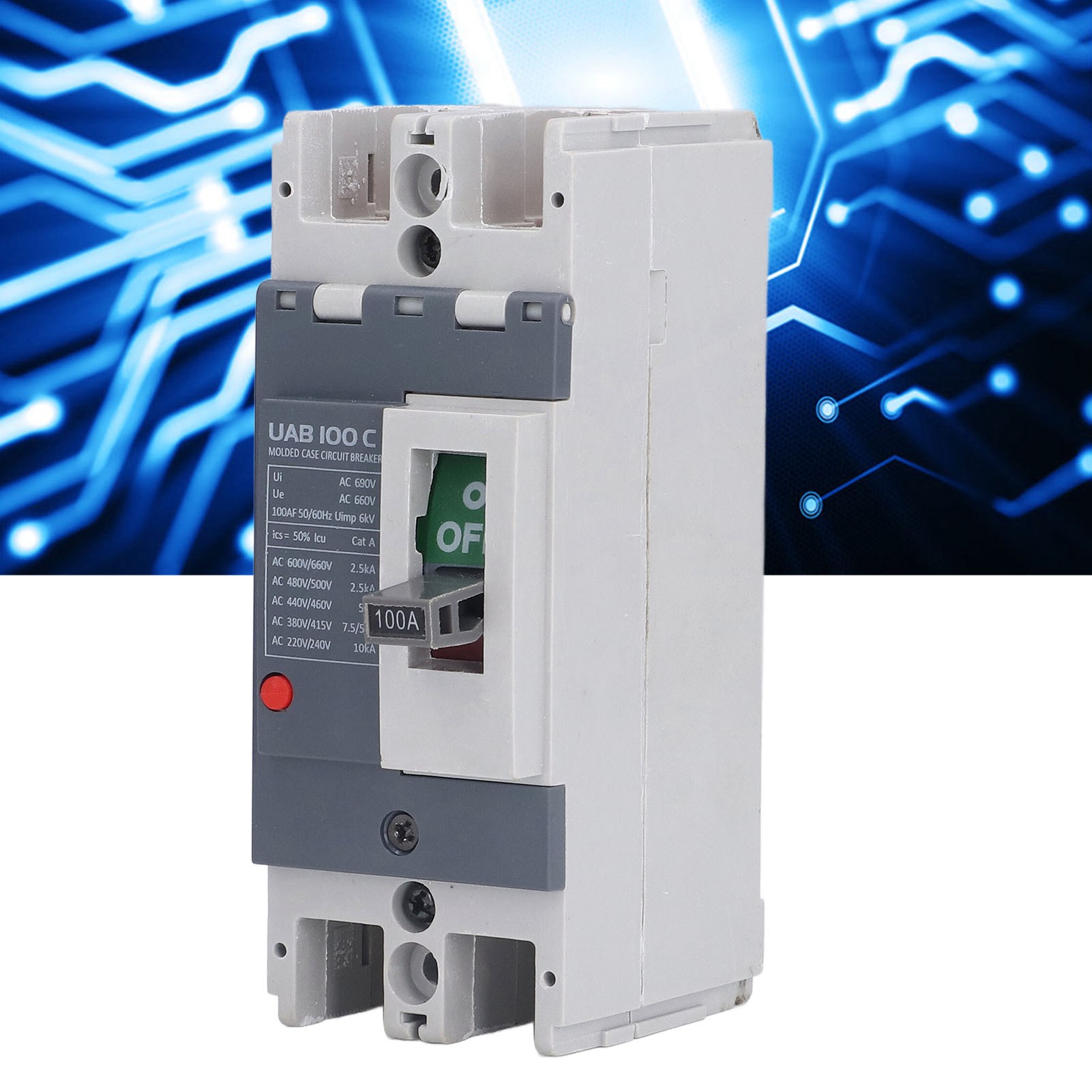 Kompaktleistungsschalter Uab 100c 100a, Mcc-leistungsschalter, 2-poliger Batterieschutzschalter, Trennschalter