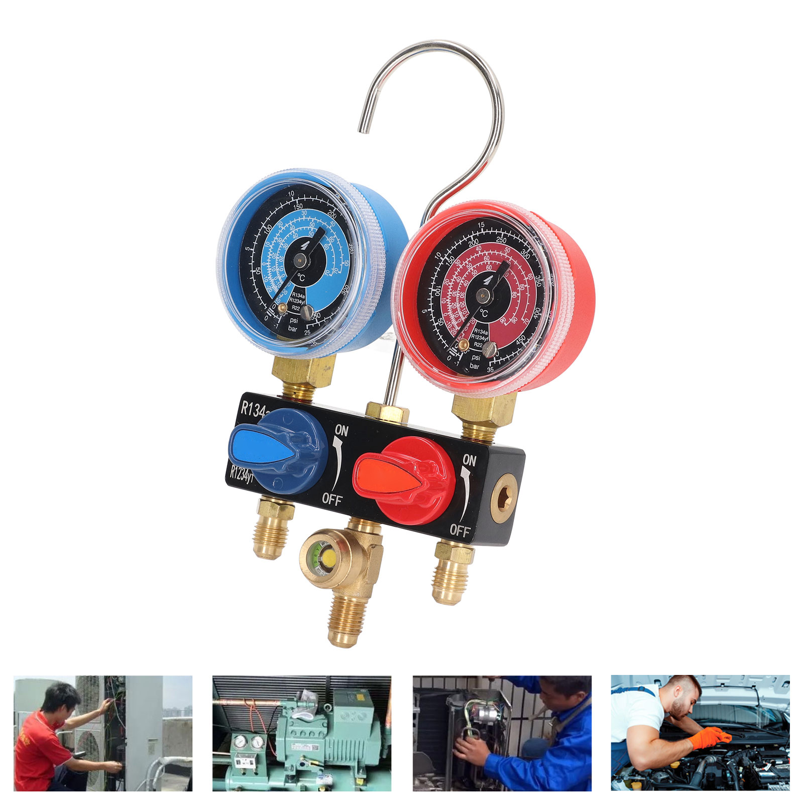 Miniatur-manometer Hs-m01-134-a Für Die Kältemittel R22/r134a/r1234yf